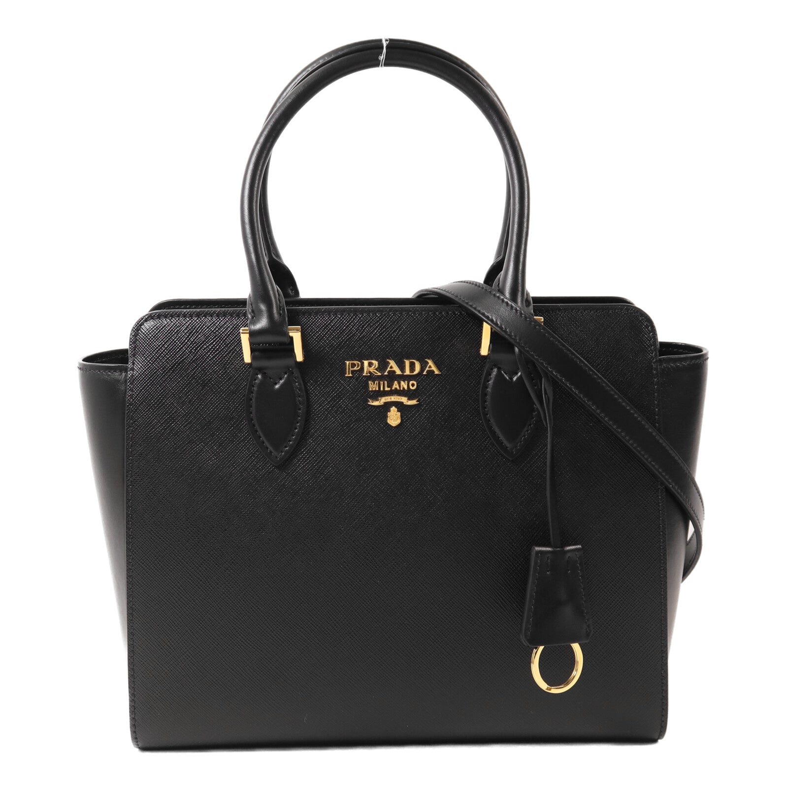 PRADA 牛皮皮革Shoulder Bag金扣手挽肩背兩用袋