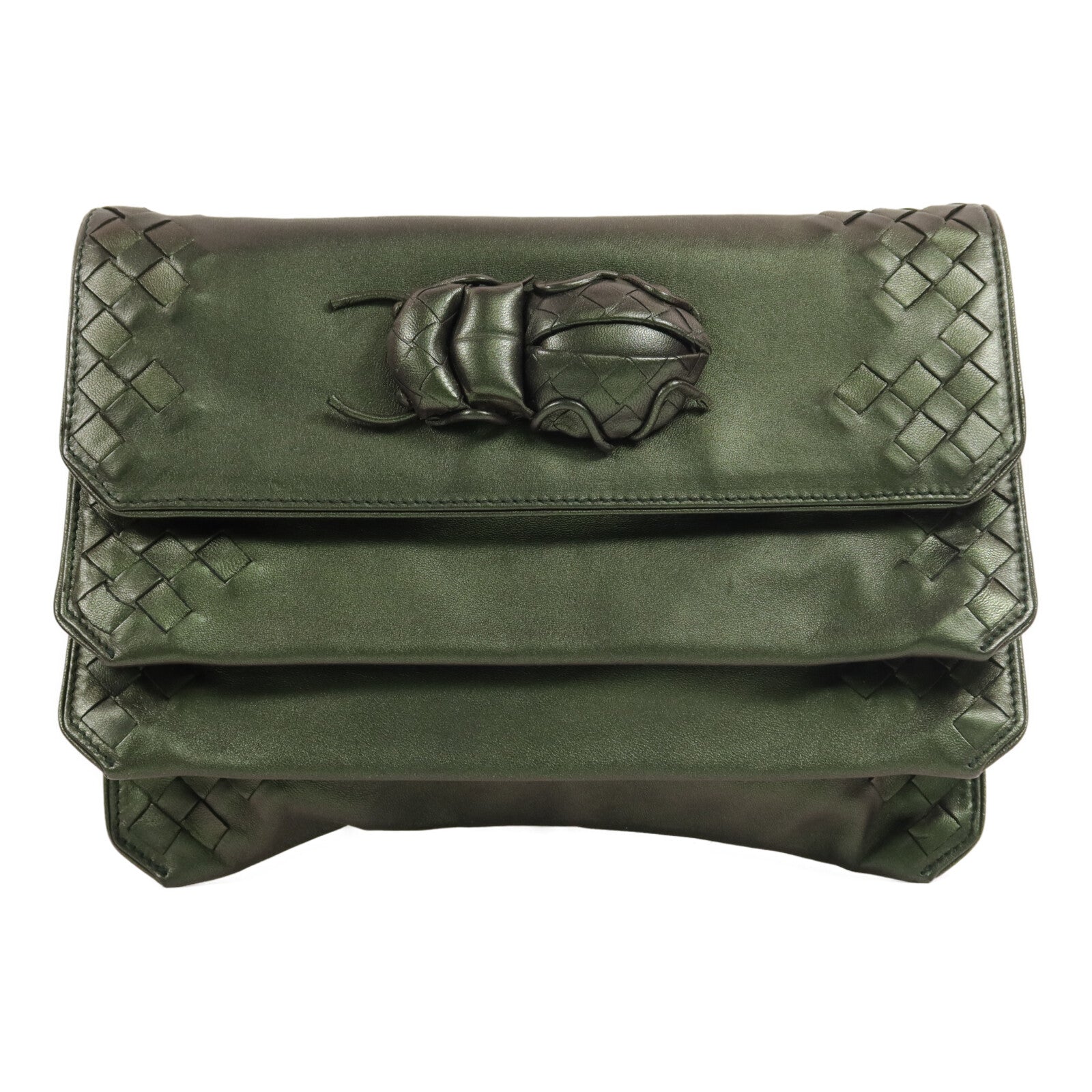 BOTTEGA VENETA 牛皮皮革Beetle Iridescent Clutch手拿包