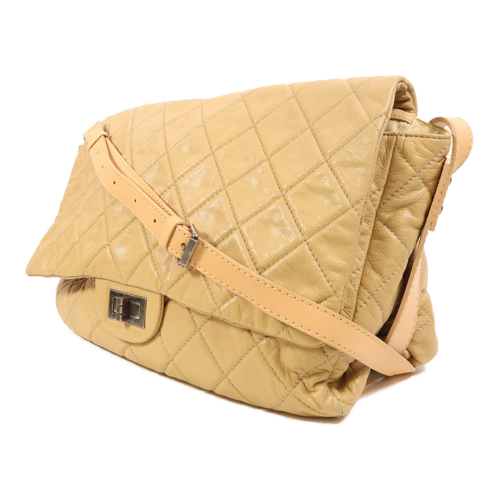 CHANEL 【激減優惠】牛皮皮革Shoulder Bag銀扣肩背袋