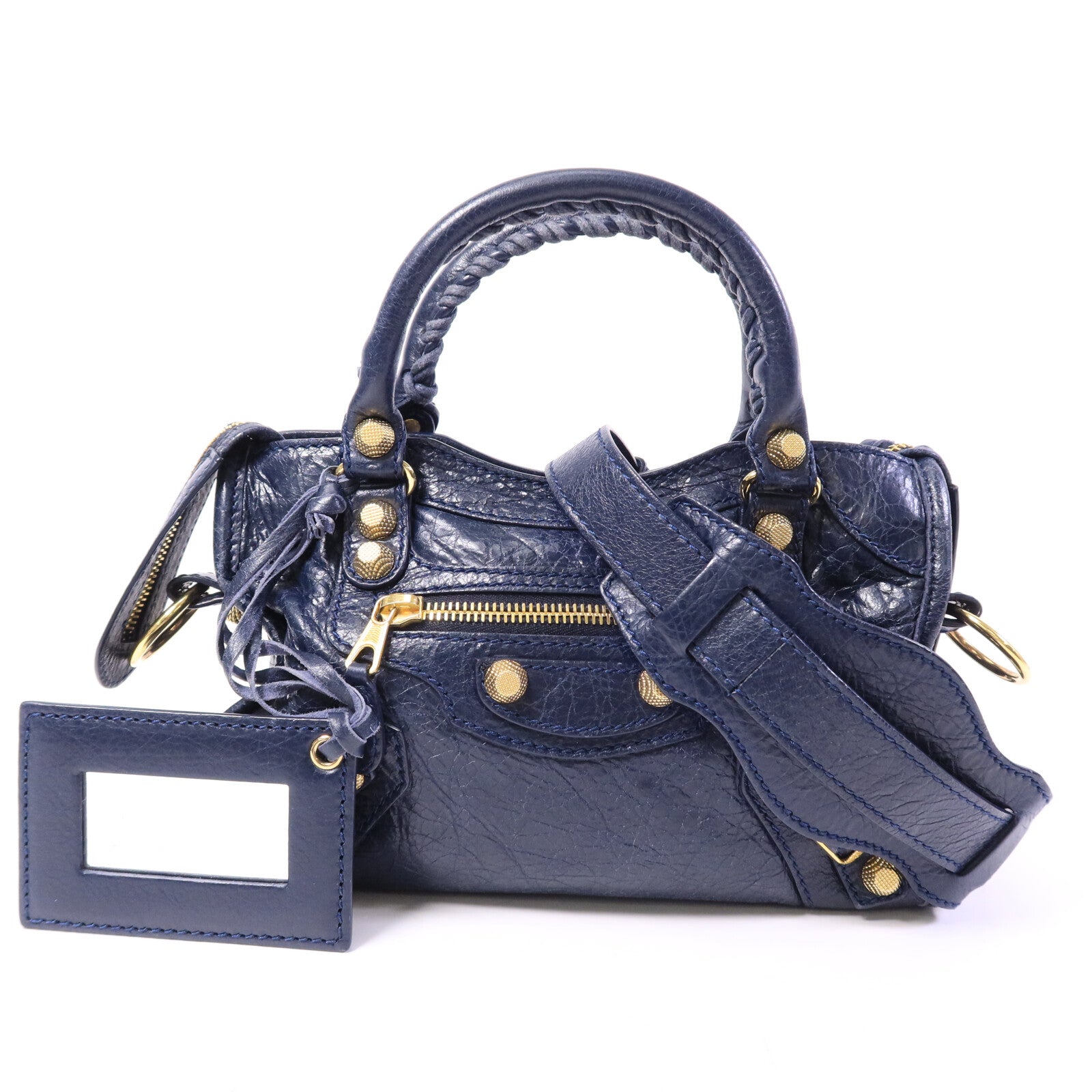 BALENCIAGA 牛皮皮革Mini City手挽肩背兩用袋