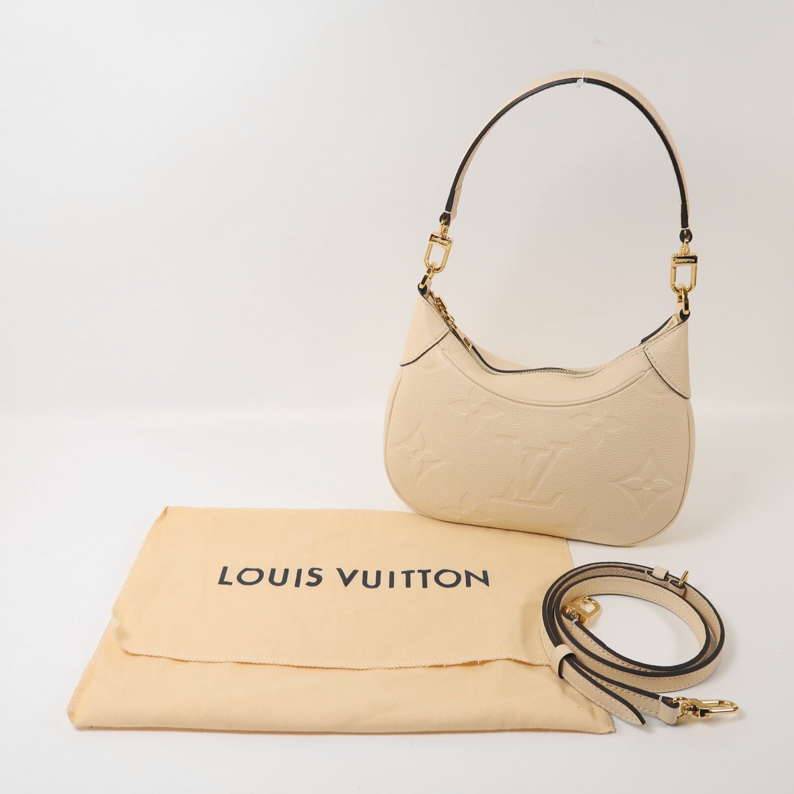 LOUIS VUITTON Monogram Empreinte Bagatelle MM金扣手挽肩背兩用袋