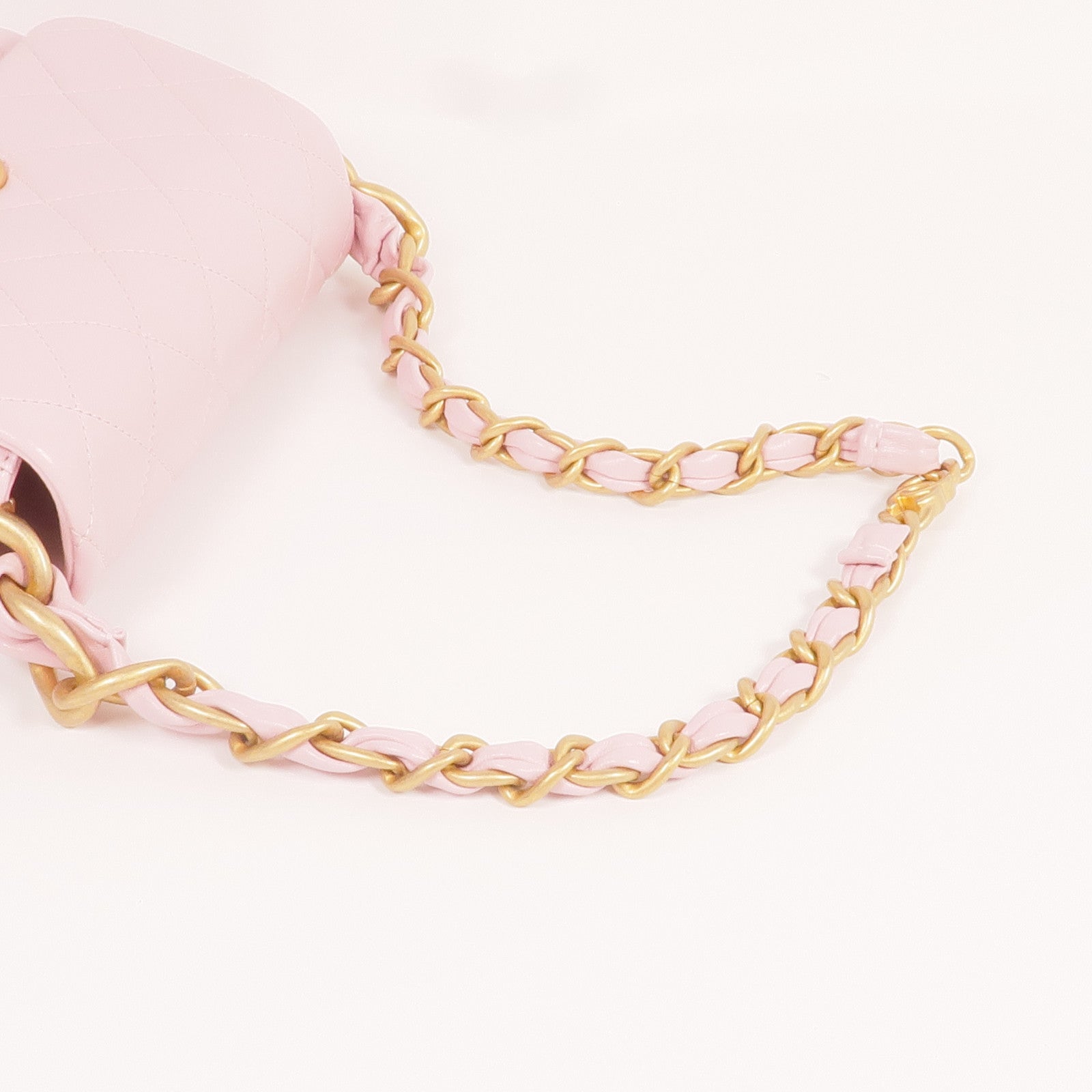 CHANEL 羊皮皮革Chain Shoulder金扣鏈帶肩背袋