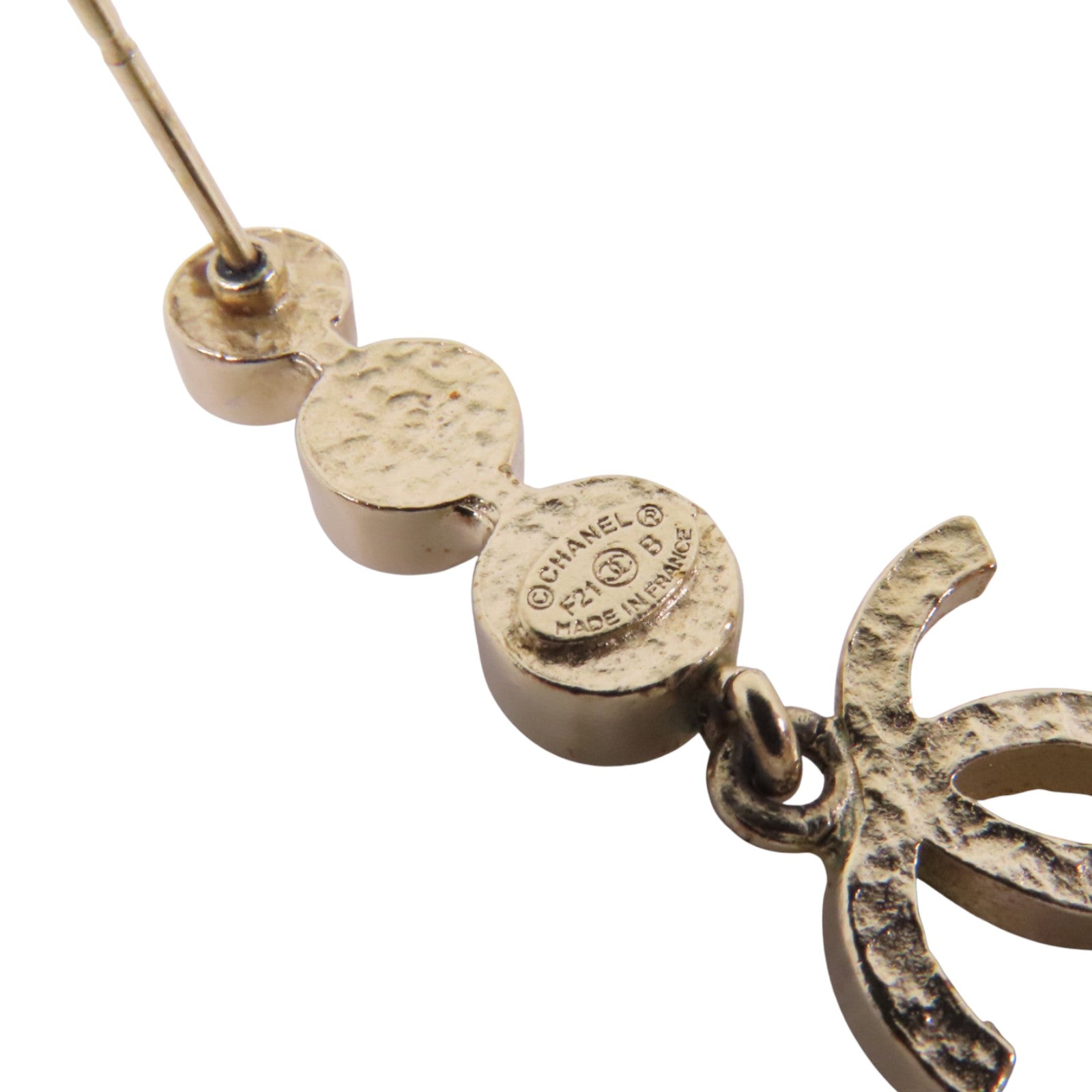 CHANEL 金屬/水鑽Earrings金扣耳環