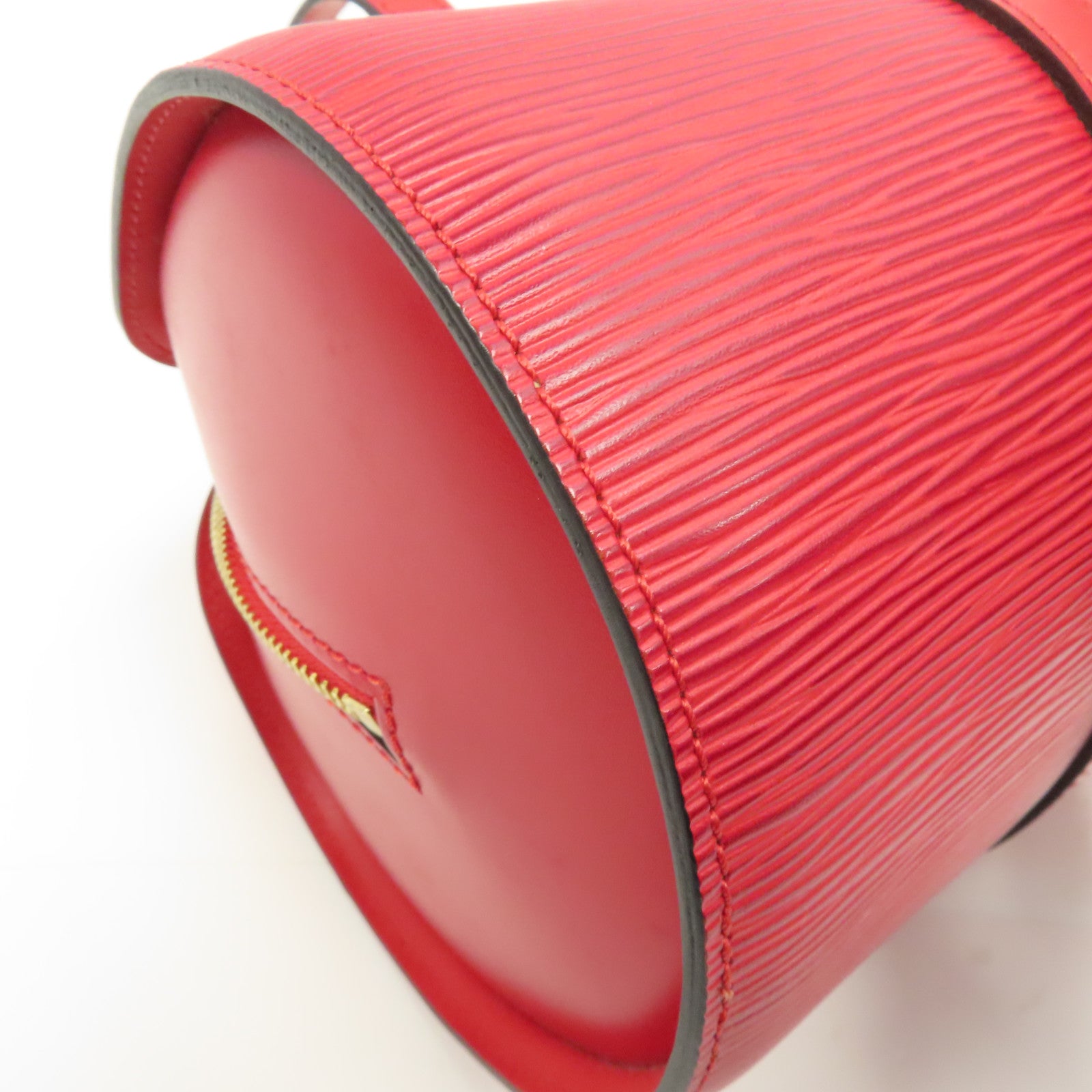 LOUIS VUITTON Epi Soufflot金扣手挽袋紅色