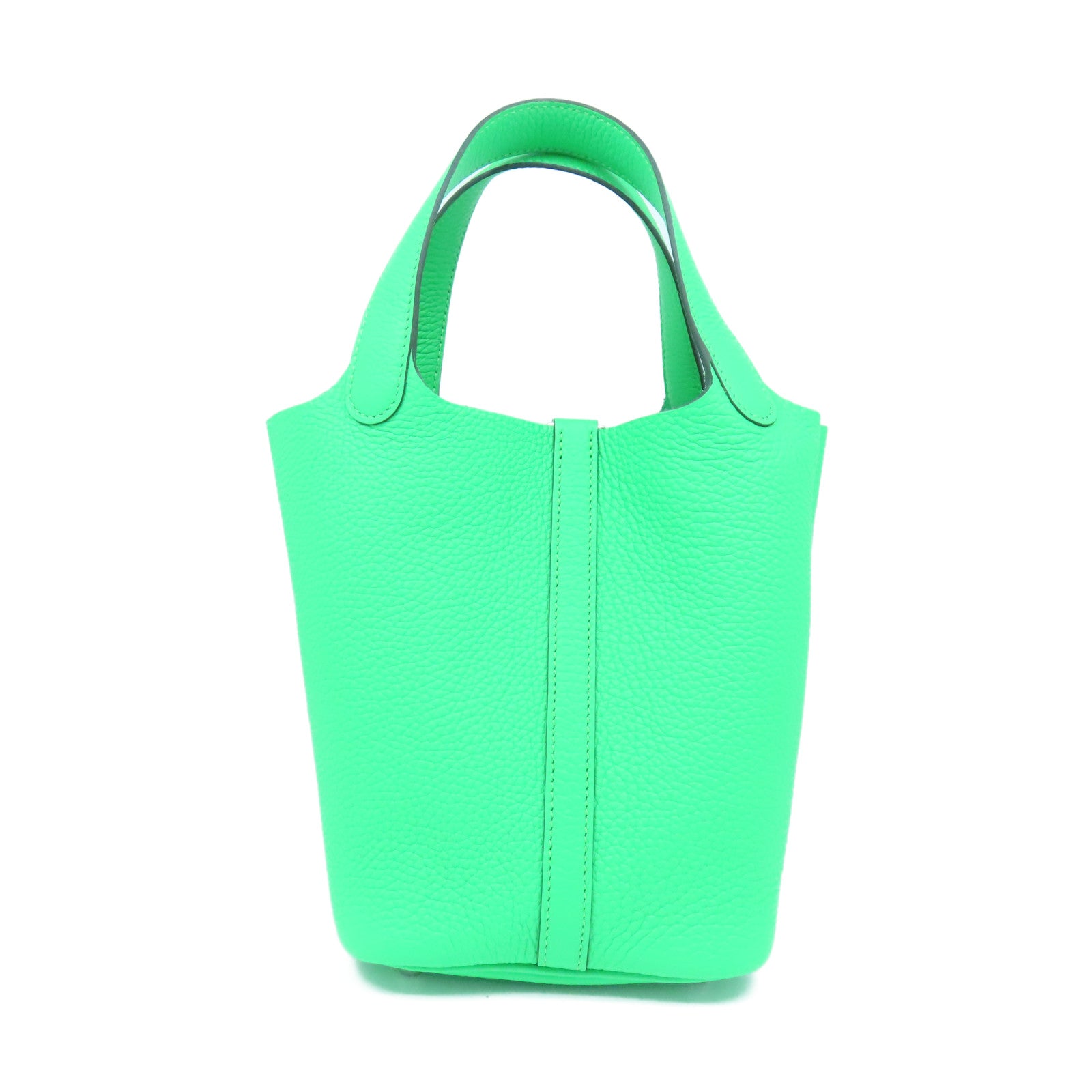 HERMES 【激減優惠】Clemence皮革Picotin PM銀扣手挽袋Vert Conics綠色