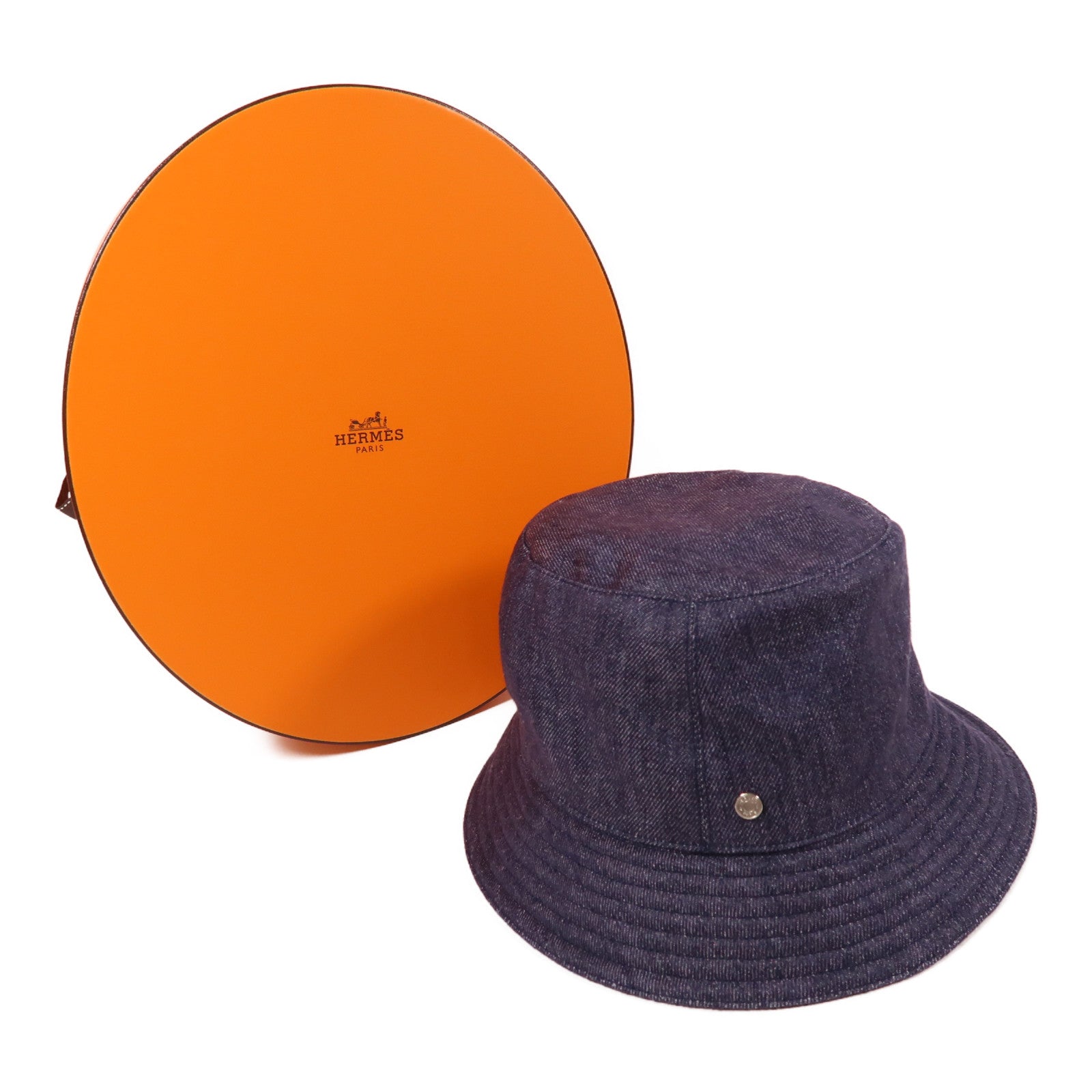 HERMES Calvi Milano Bucket Hat Denim