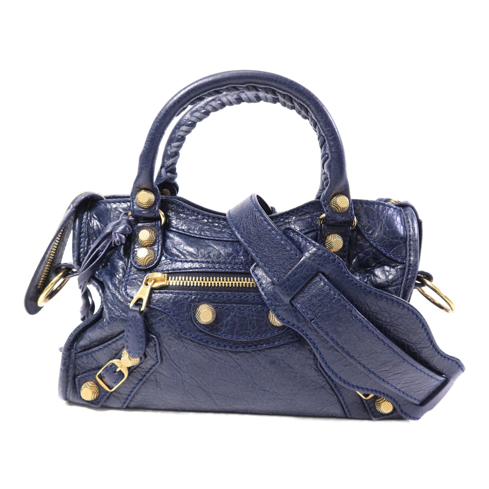 BALENCIAGA 牛皮皮革Mini City手挽肩背兩用袋