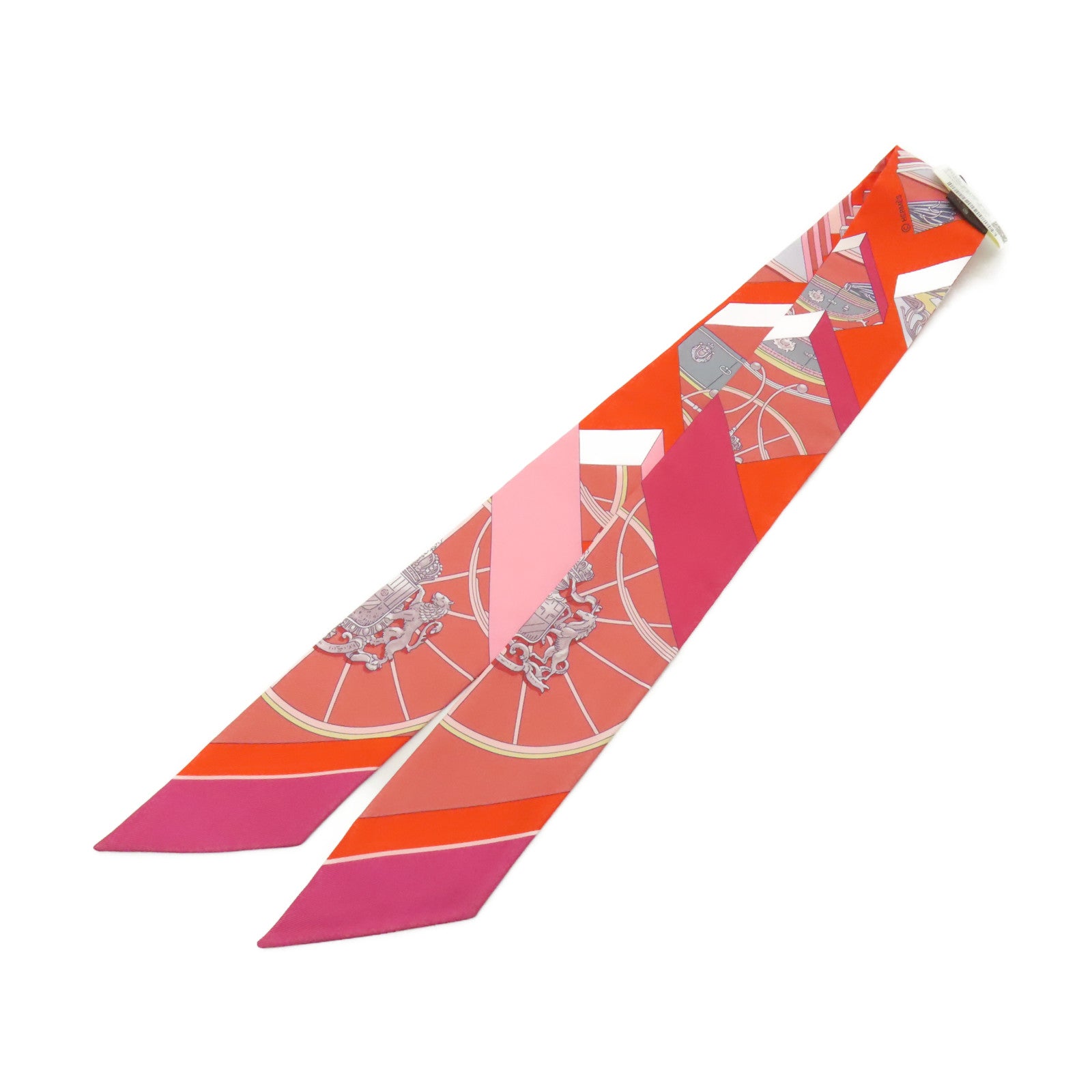 HERMES 【激減優惠】絲質Twilly絲巾橙色/粉紅色/紅色/白色