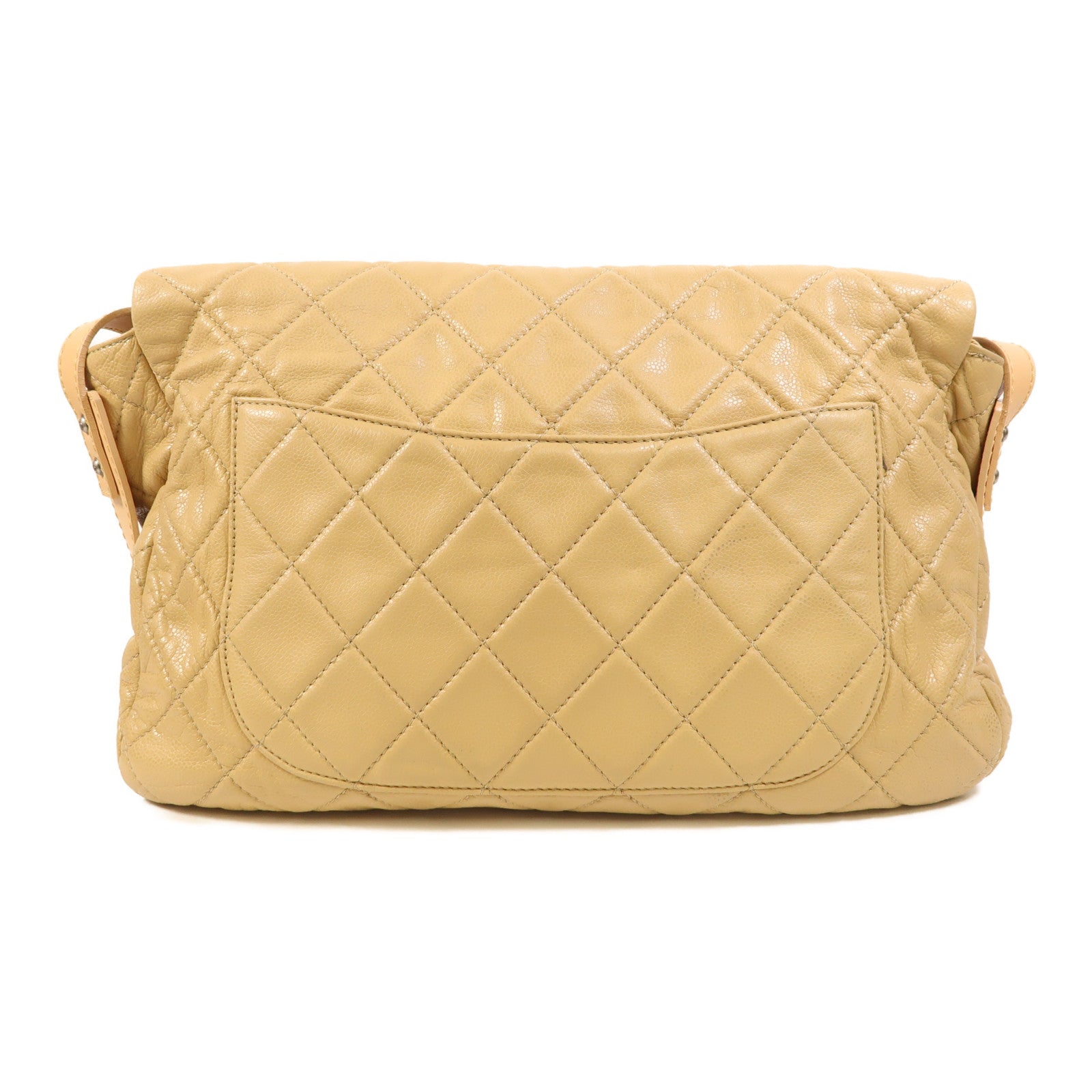 CHANEL 牛皮皮革Shoulder Bag銀扣肩背袋