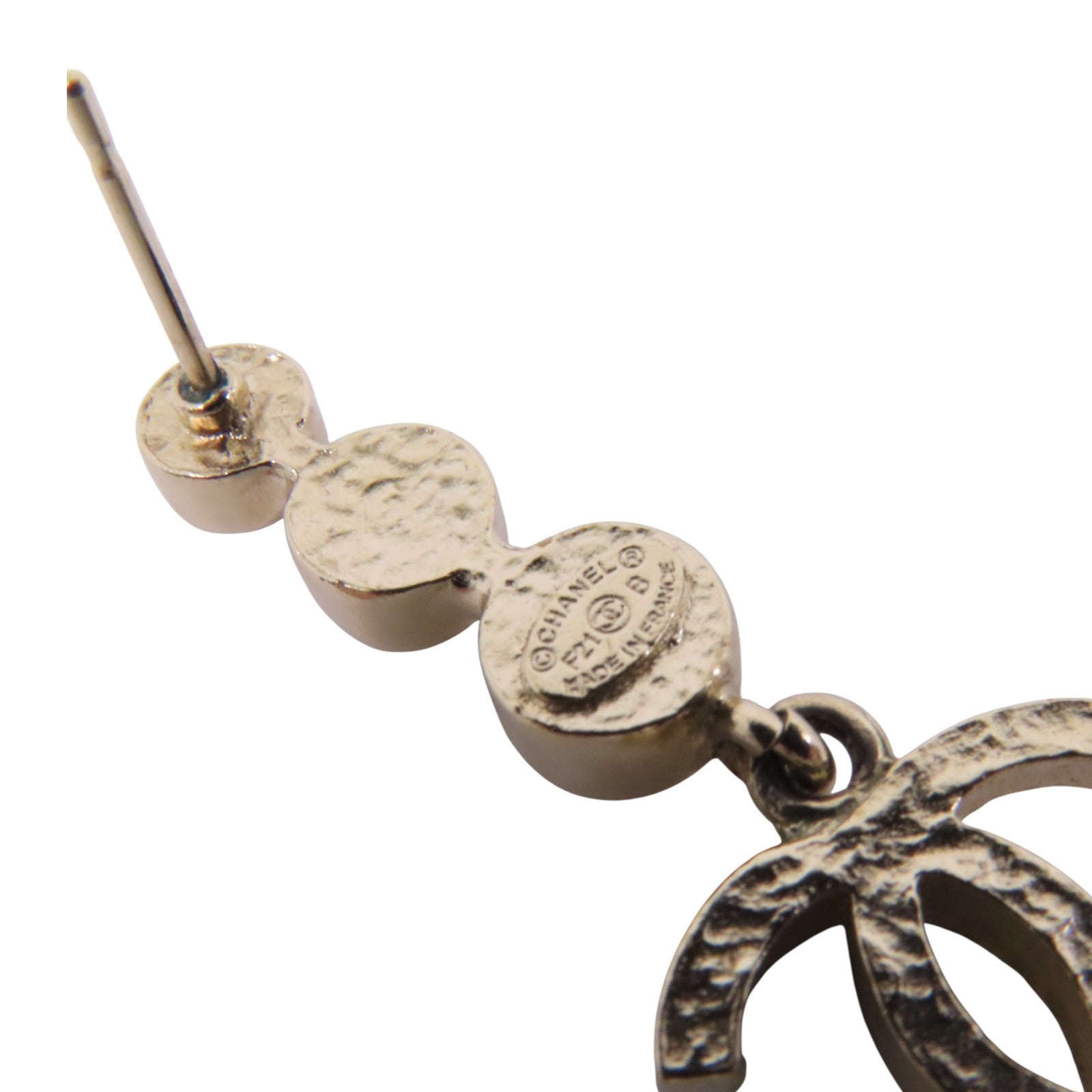 CHANEL 金屬/水鑽Earrings金扣耳環