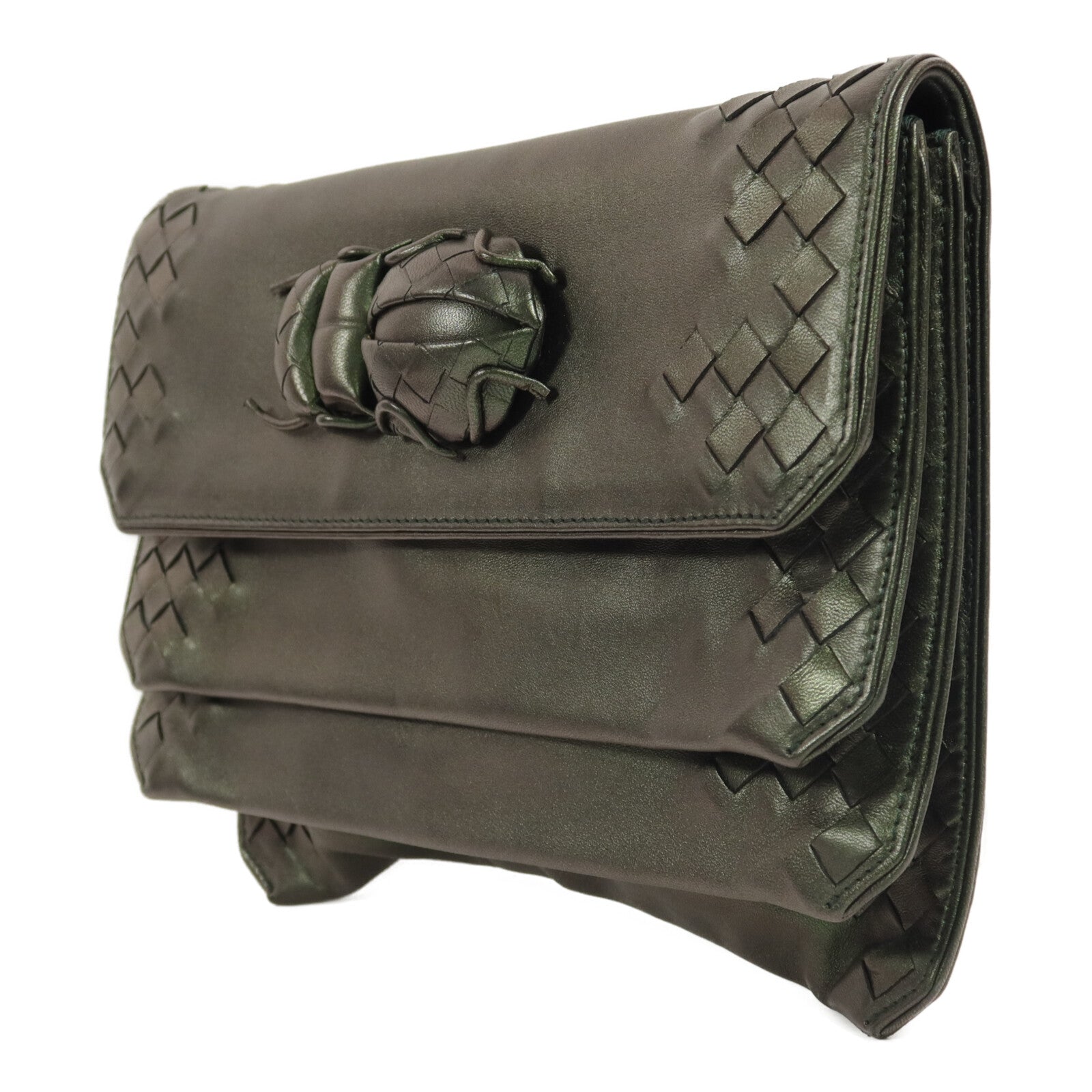 BOTTEGA VENETA 牛皮皮革Beetle Iridescent Clutch手拿包