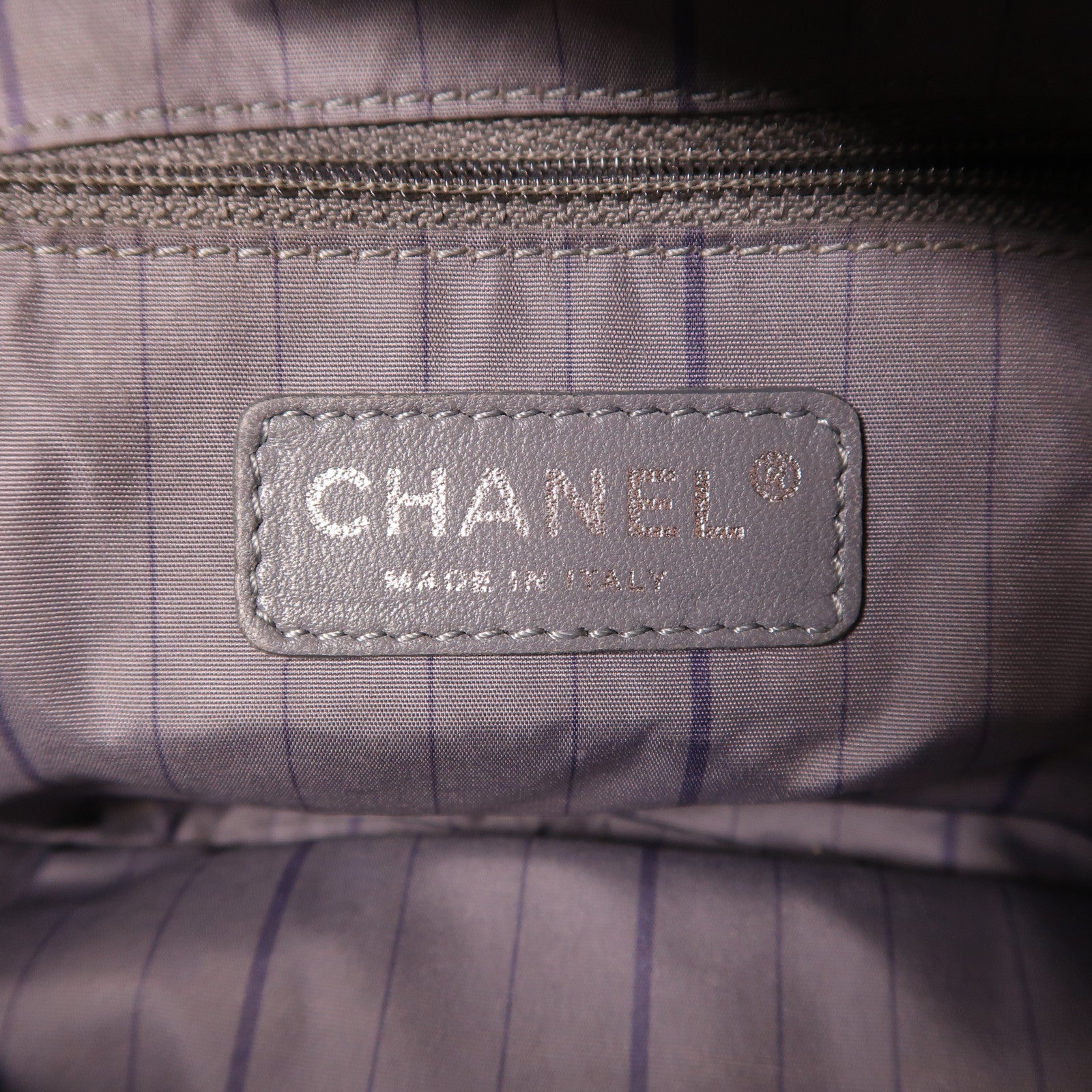CHANEL 牛皮皮革Chain Shoulder銀扣鏈帶肩背袋
