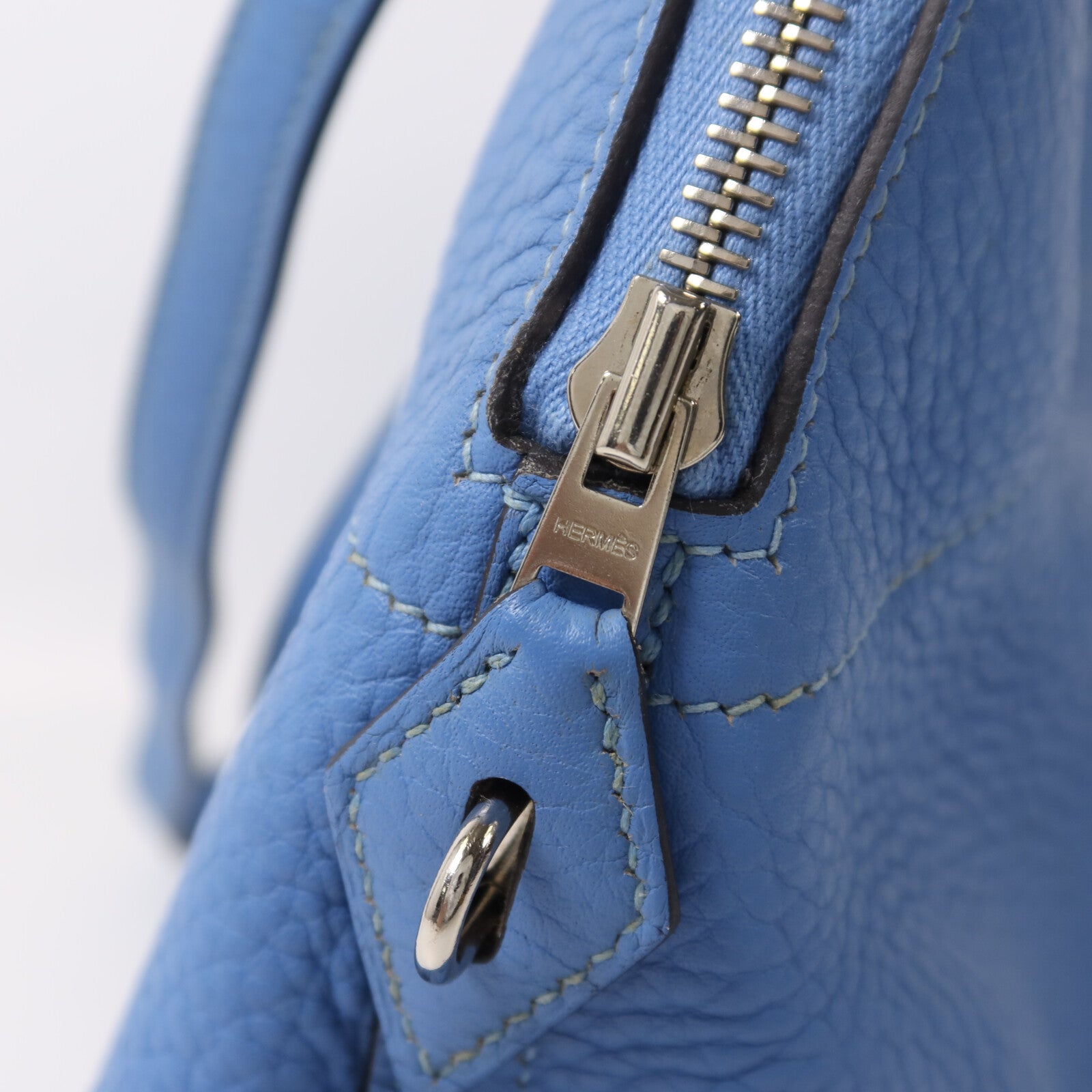 HERMES Clemence皮革Bolide 31手挽肩背兩用袋Bleu Paradise