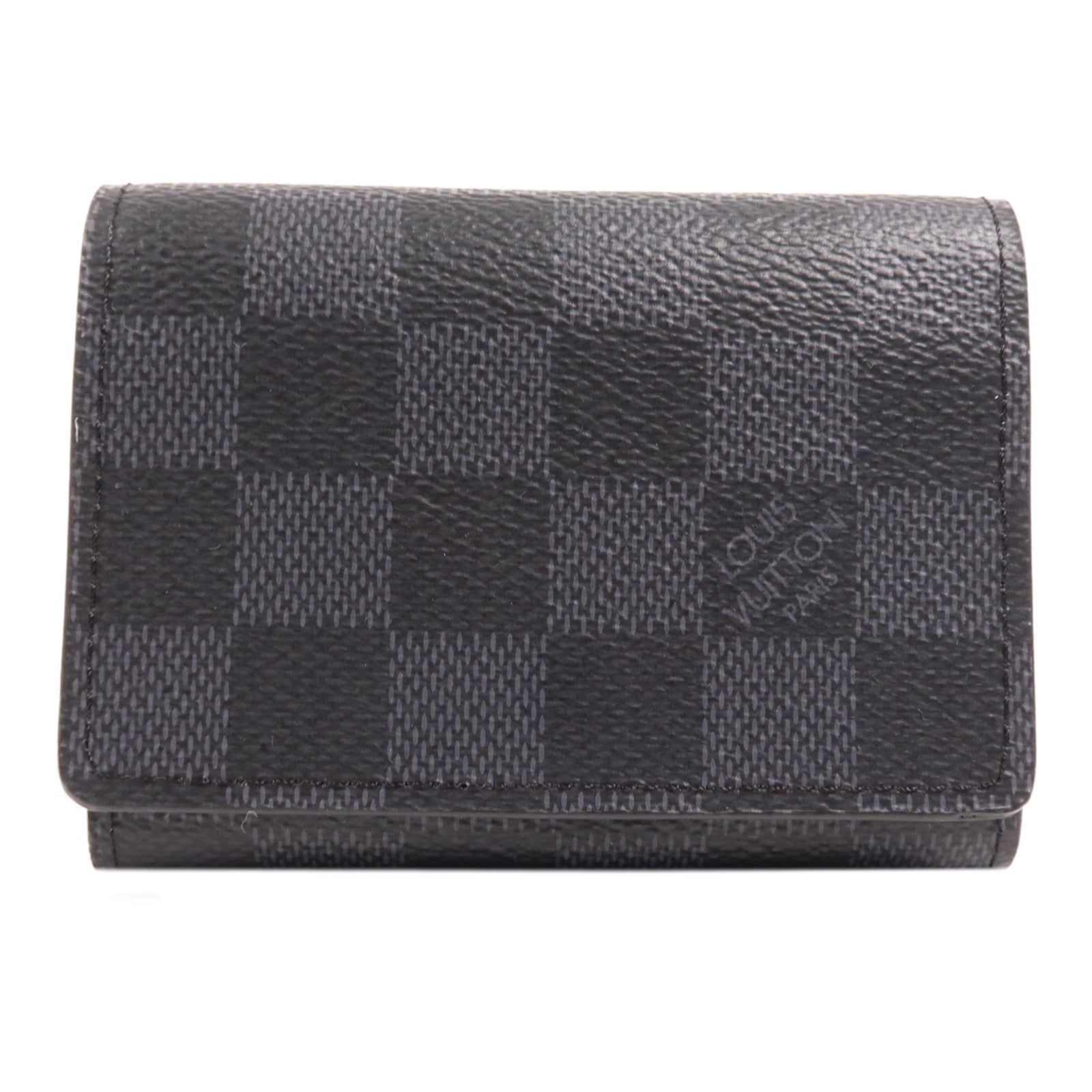 LOUIS VUITTON Damier Graphite Enveloppe Carte De Visite Card Case銀扣卡片套