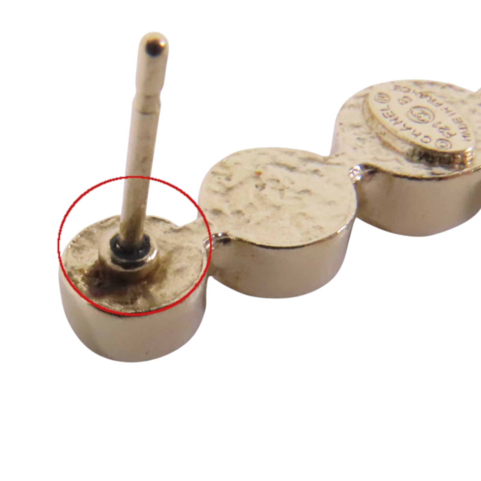 CHANEL 金屬/水鑽Earrings金扣耳環