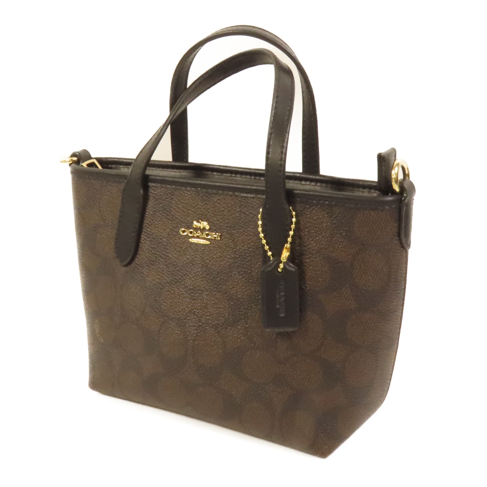 COACH 塗層帆布Shoulder Bag金扣手挽肩背兩用袋