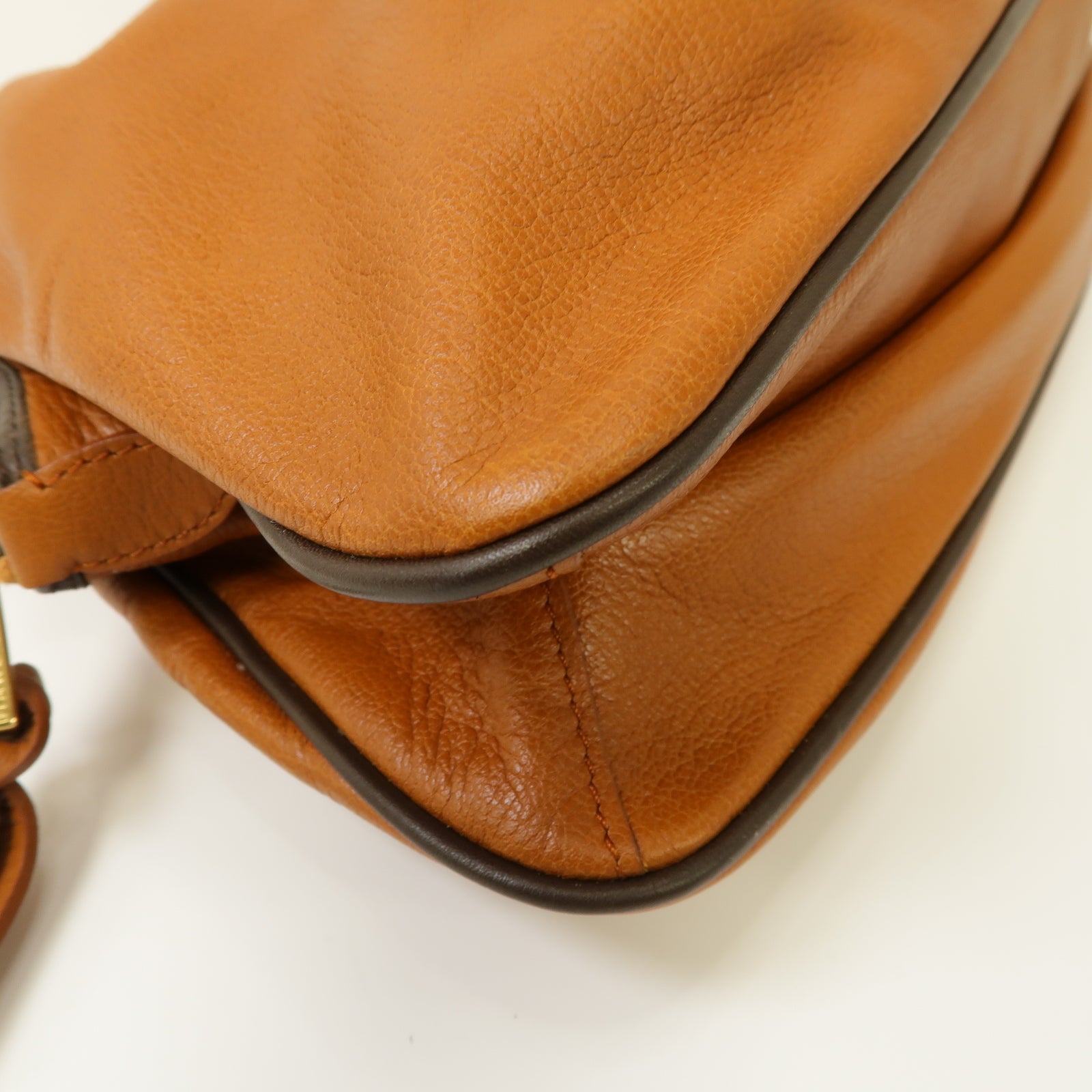 MARC JACOBS 【激減優惠】牛皮皮革Chain Shoulder Bag金扣鏈帶肩背袋棕色