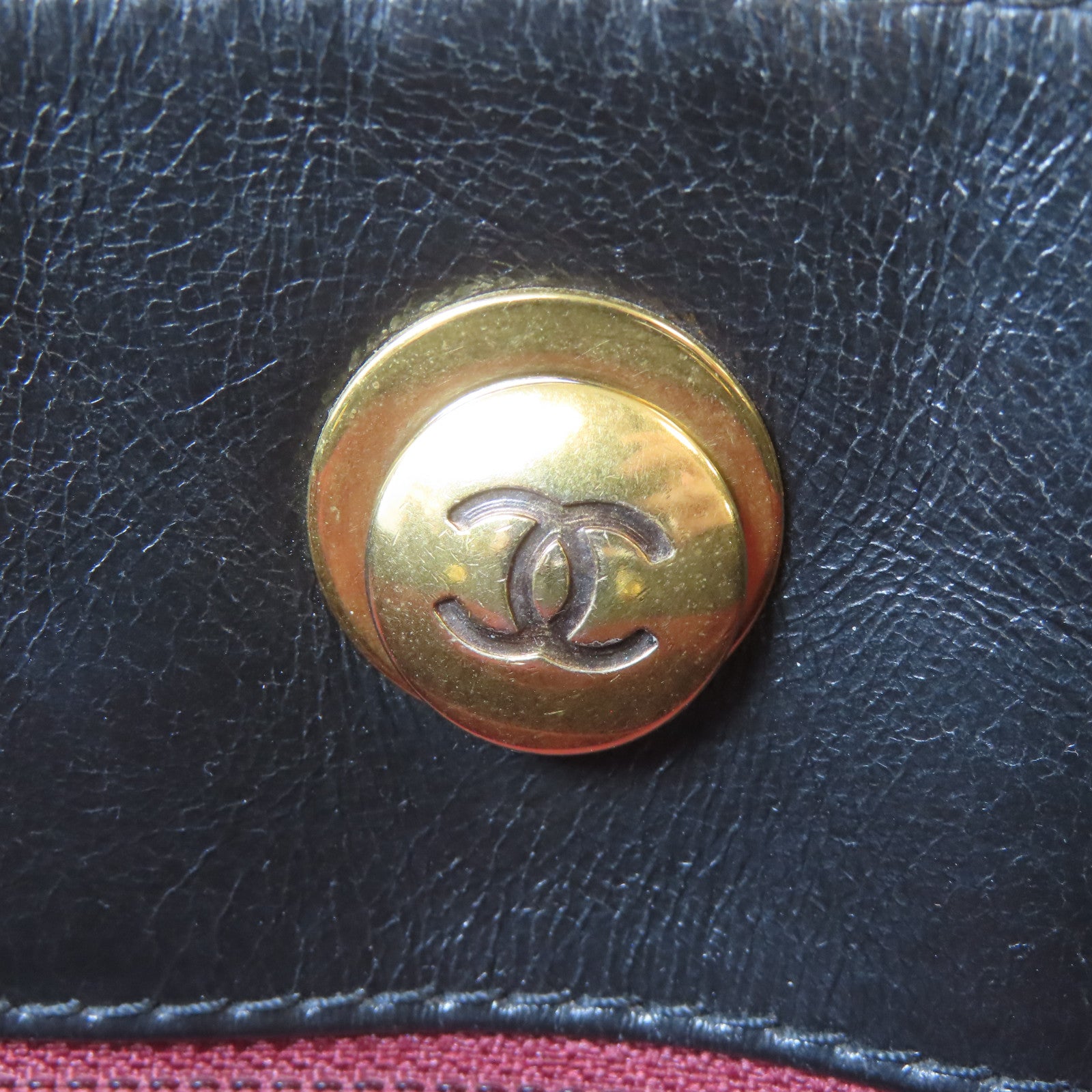 CHANEL 【激減優惠】菱格牛皮皮革Shoulder Bag金扣鏈帶肩背袋黑色