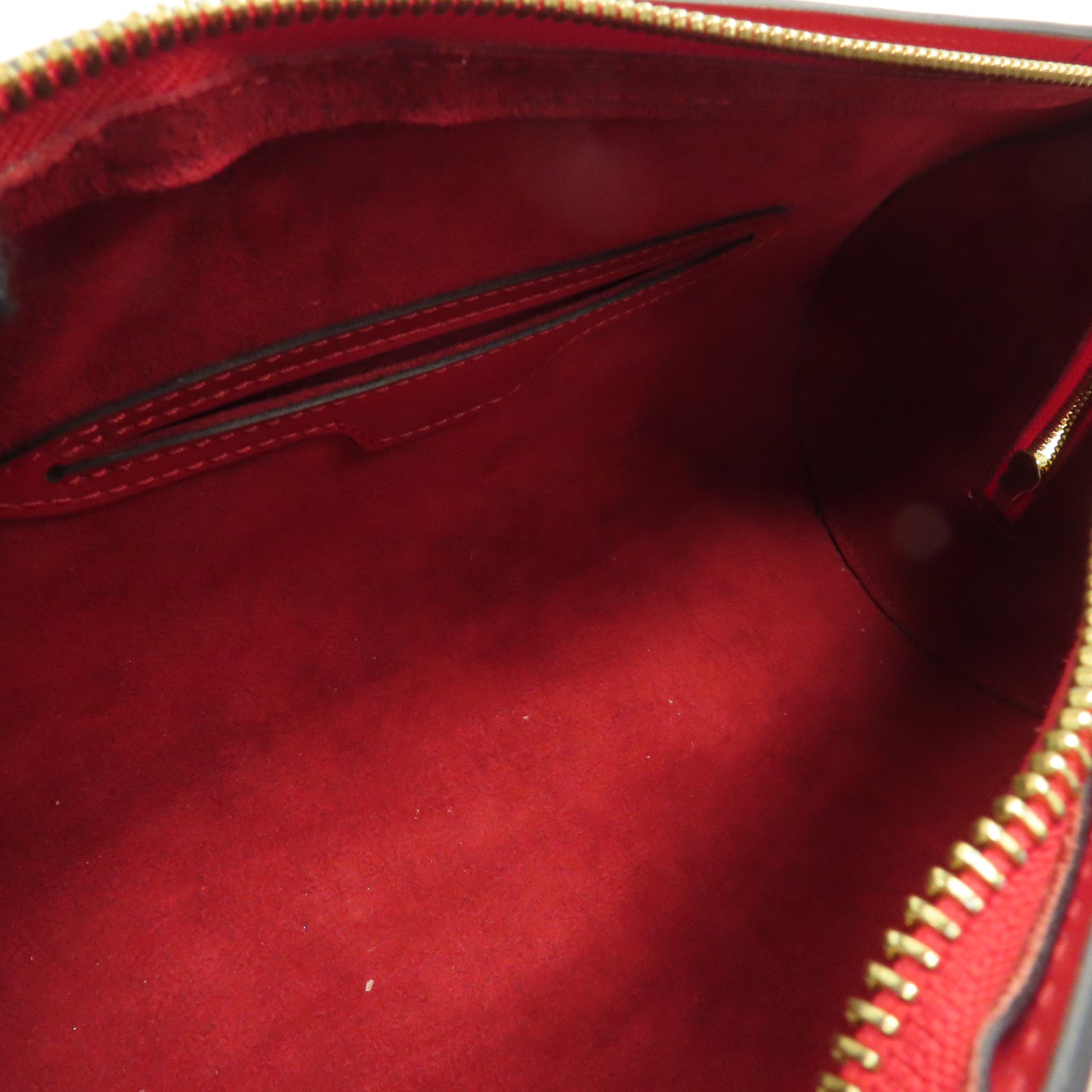LOUIS VUITTON Epi Soufflot金扣手挽袋紅色