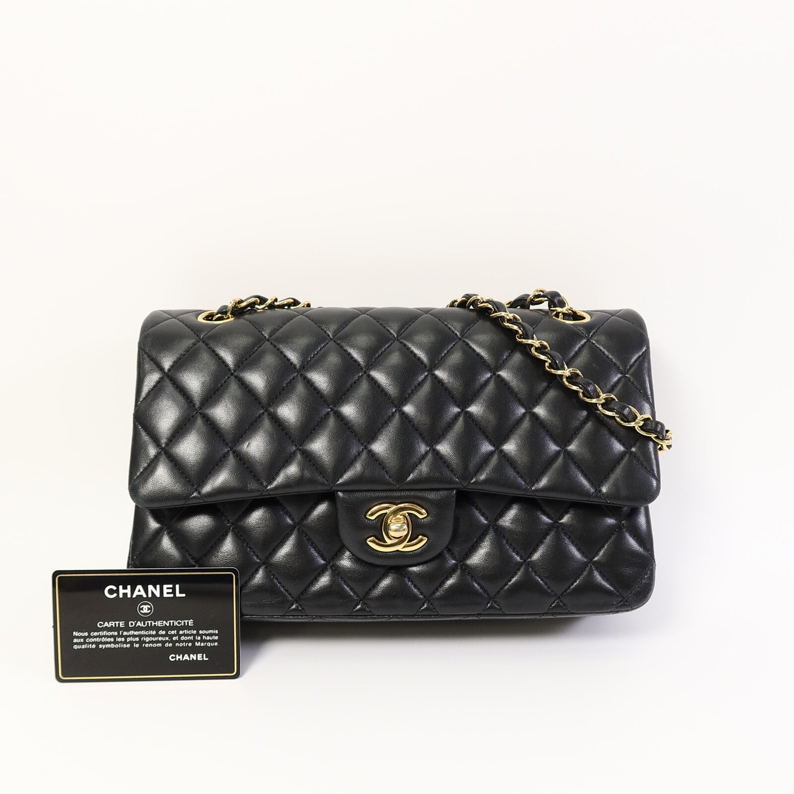 CHANEL 羊皮皮革Classic 25鏈帶手挽肩背兩用袋
