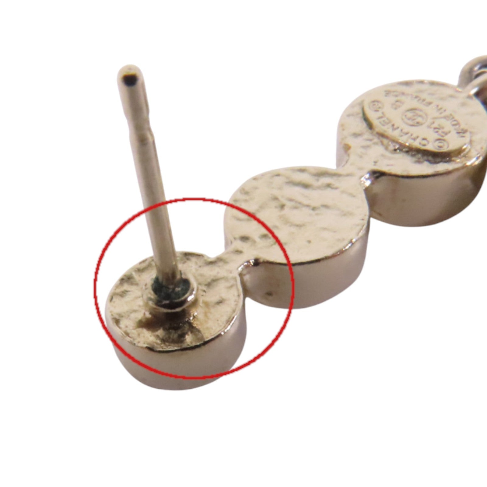 CHANEL 金屬/水鑽Earrings金扣耳環