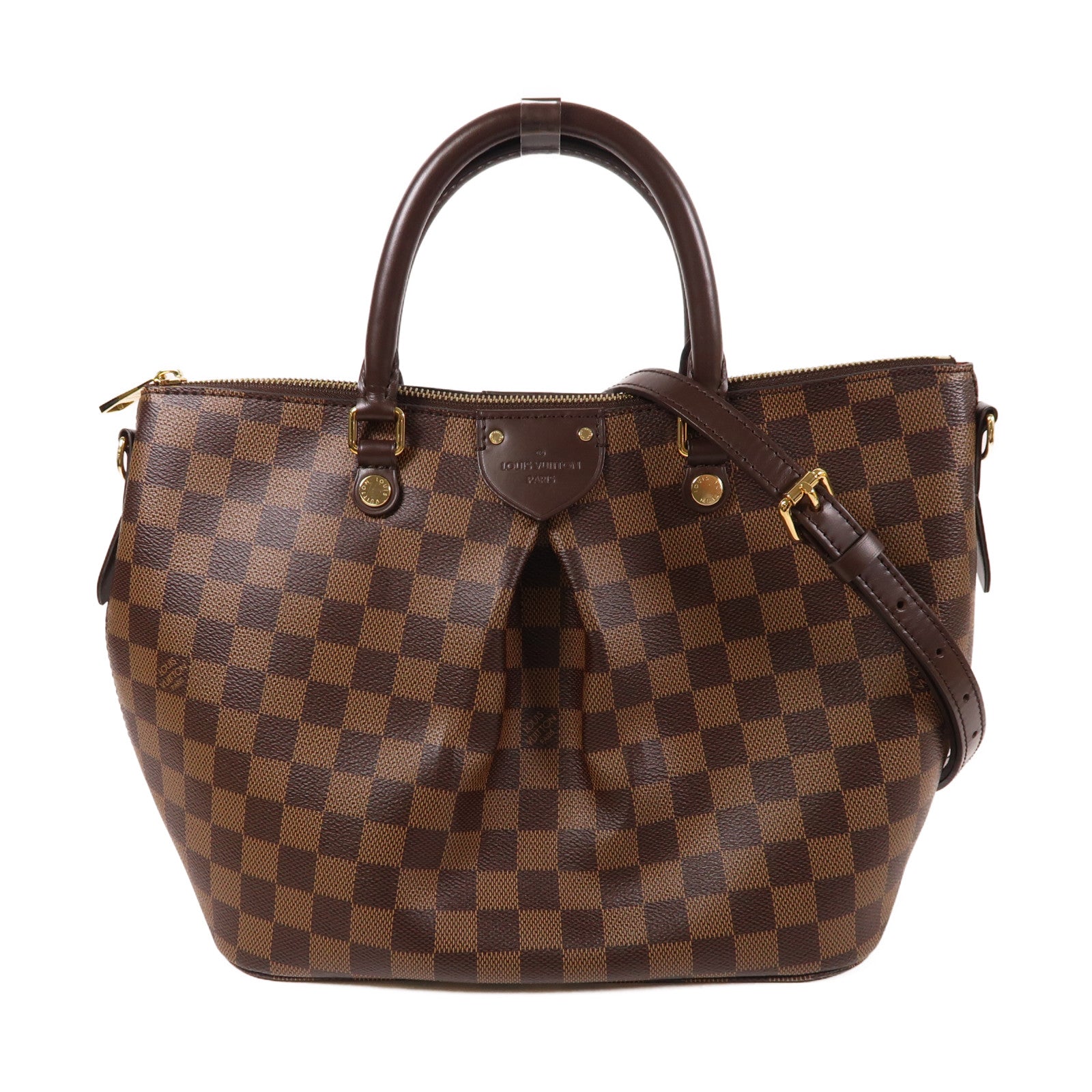 LOUIS VUITTON Damier Siena MM金扣手挽肩背兩用袋