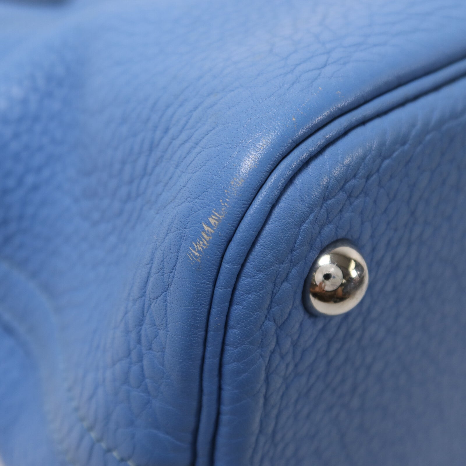 HERMES Clemence皮革Bolide 31手挽肩背兩用袋Bleu Paradise
