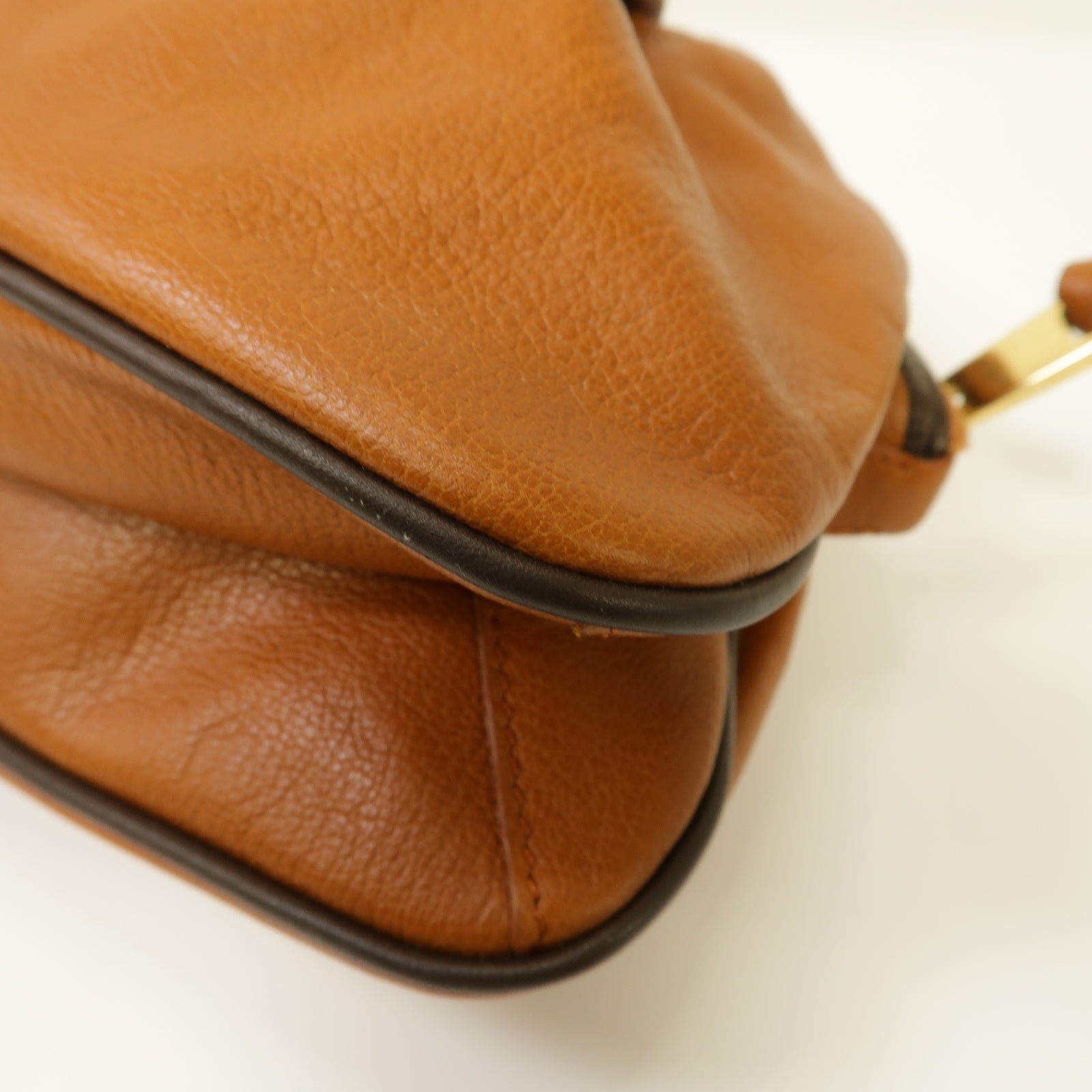 MARC JACOBS 【激減優惠】牛皮皮革Chain Shoulder Bag金扣鏈帶肩背袋棕色