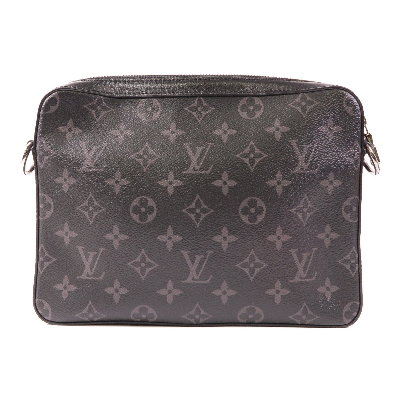LOUIS VUITTON Monogram Eclipse Reverse Trio Messenger銀扣肩背袋