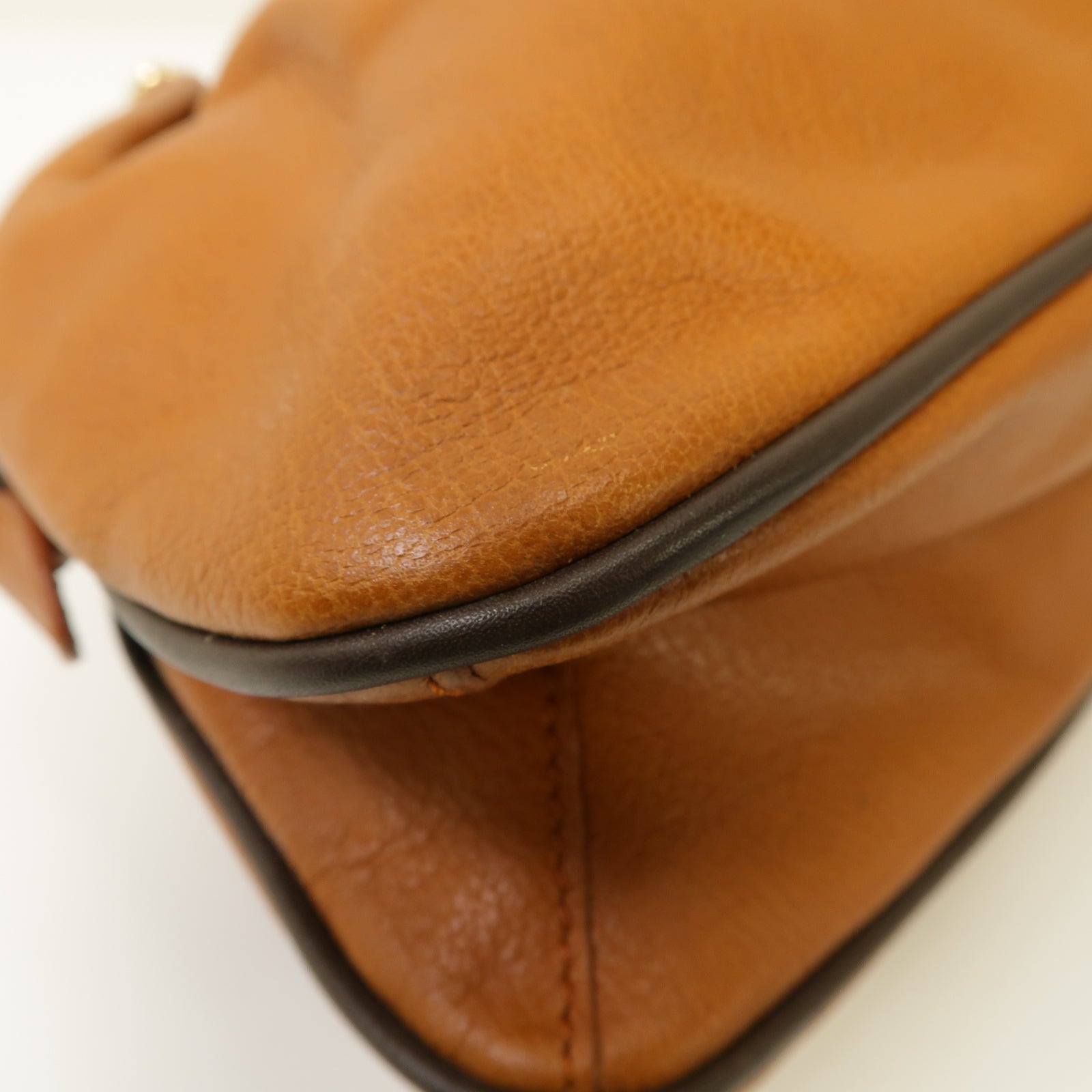 MARC JACOBS 【激減優惠】牛皮皮革Chain Shoulder Bag金扣鏈帶肩背袋棕色