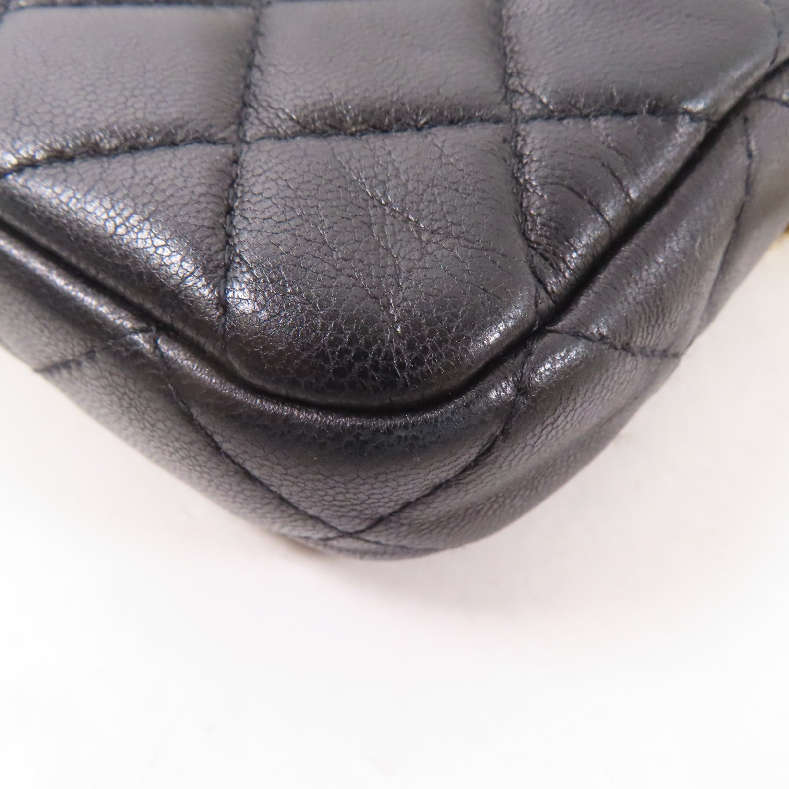 CHANEL 羊皮皮革Chain Shoulder Bag金扣鏈帶肩背袋黑色