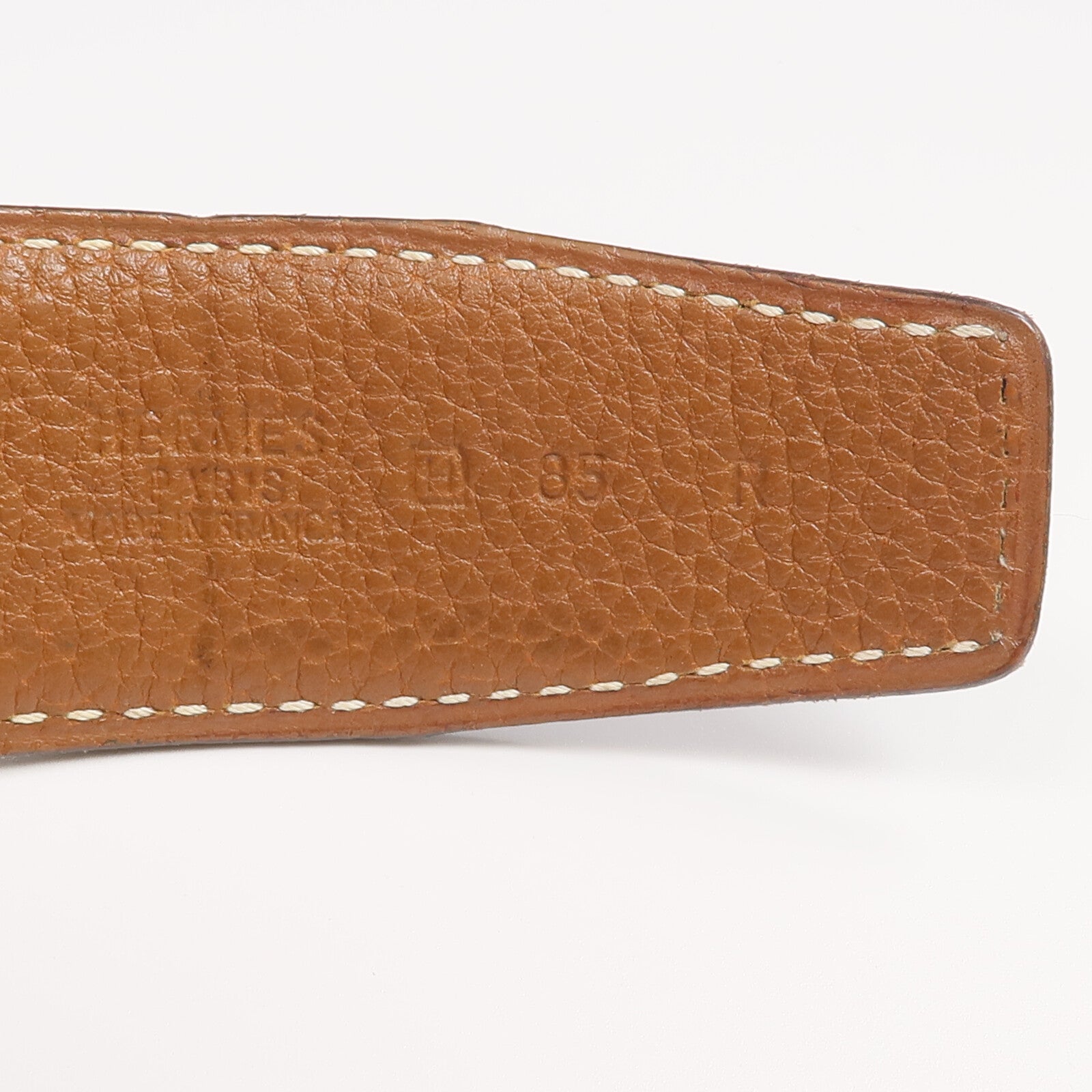 HERMES Togo/Box Calf皮革Constance Belt銀扣皮帶