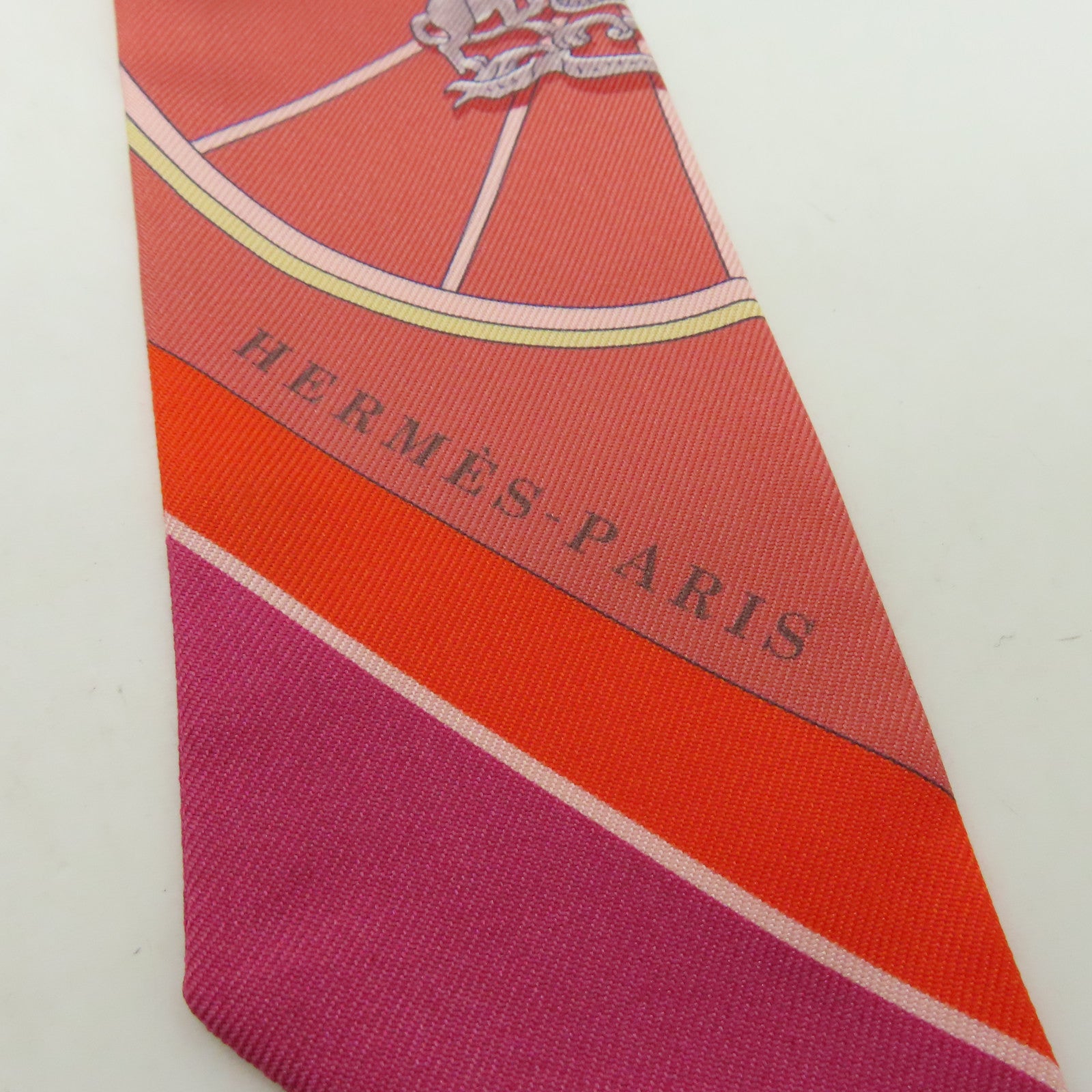HERMES 【激減優惠】絲質Twilly絲巾橙色/粉紅色/紅色/白色