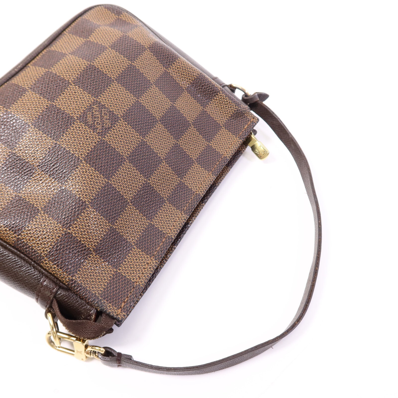 LOUIS VUITTON Damier Trousse Makeup Accessory Pouch金扣手挽袋