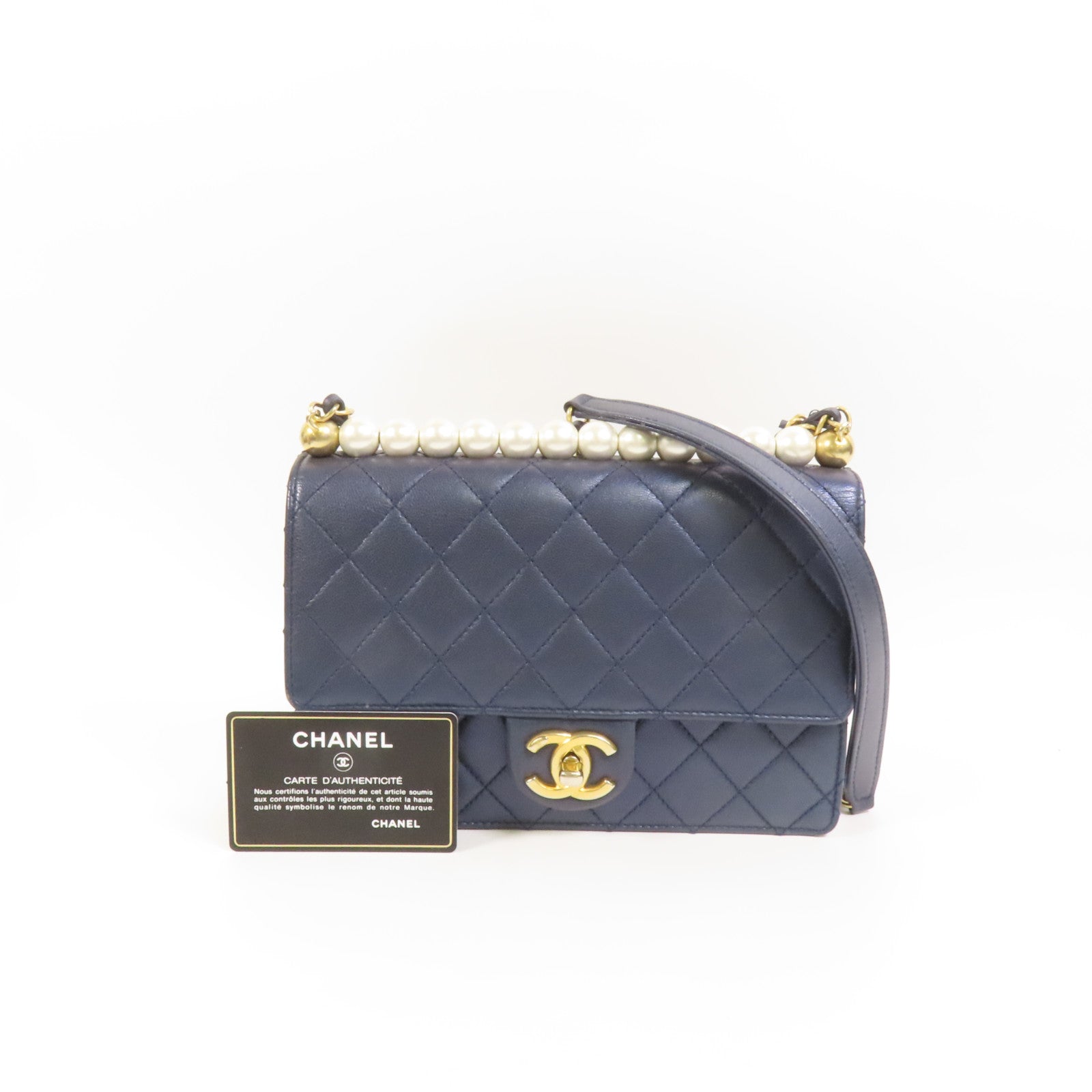 CHANEL 【激減優惠】牛皮皮革Chain Shoulder金扣鏈帶肩背袋