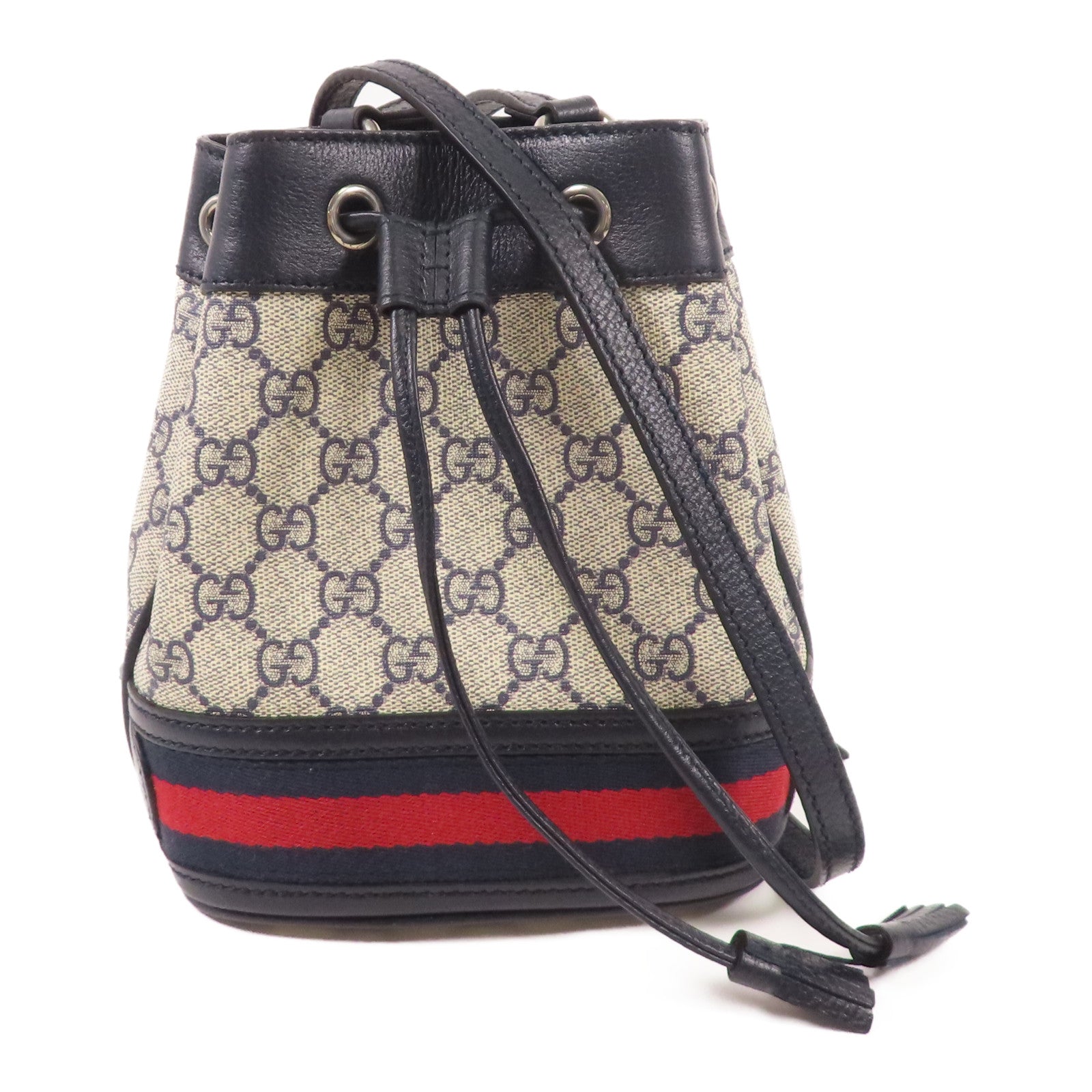 GUCCI 塗層帆布Ophidia銀扣肩背袋