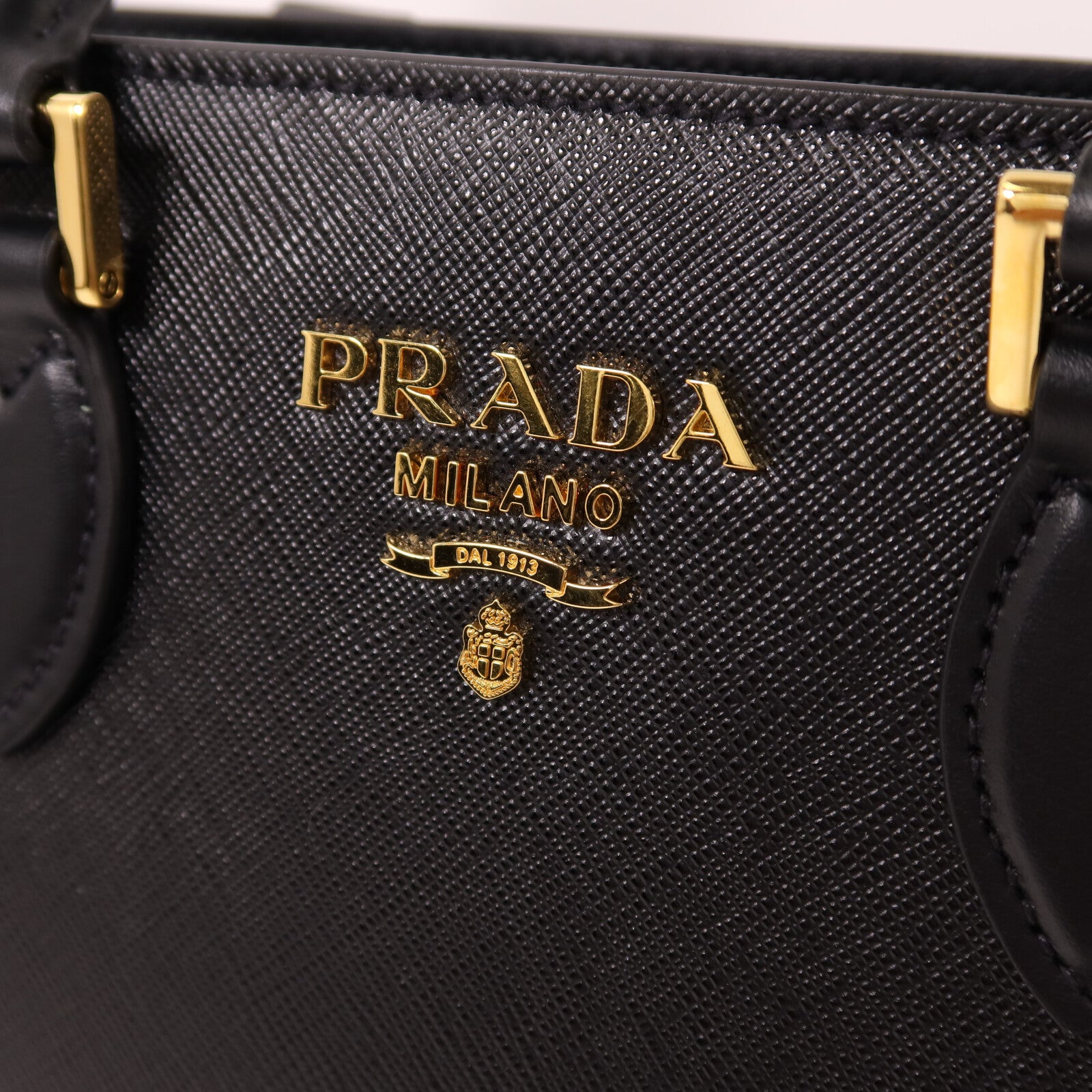 PRADA 牛皮皮革Shoulder Bag金扣手挽肩背兩用袋