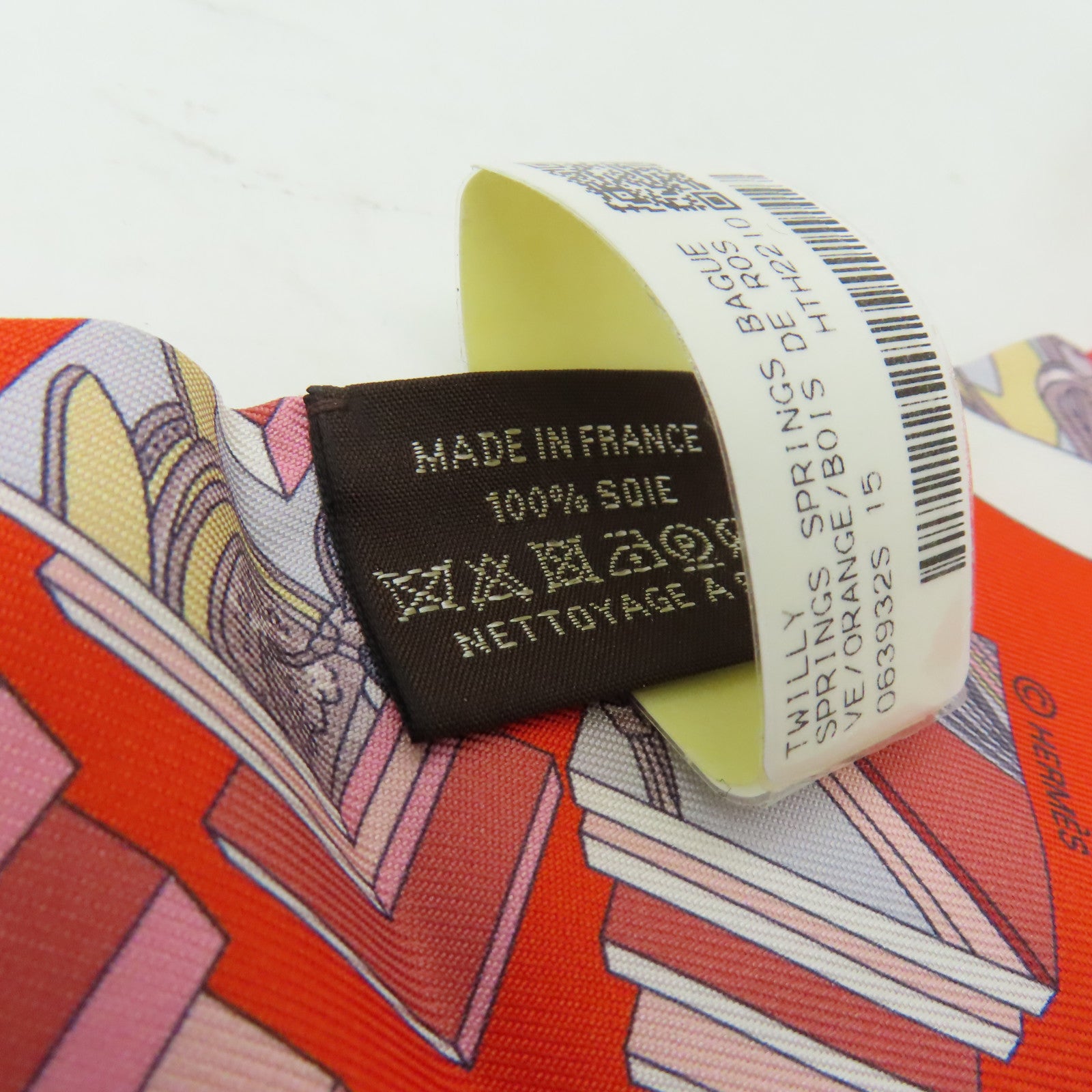 HERMES 【激減優惠】絲質Twilly絲巾橙色/粉紅色/紅色/白色