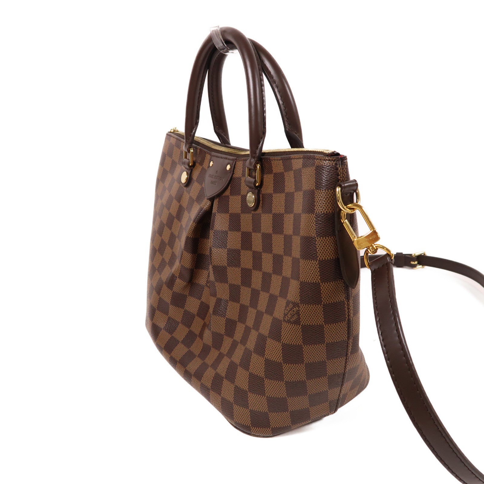 LOUIS VUITTON Damier Siena MM金扣手挽肩背兩用袋