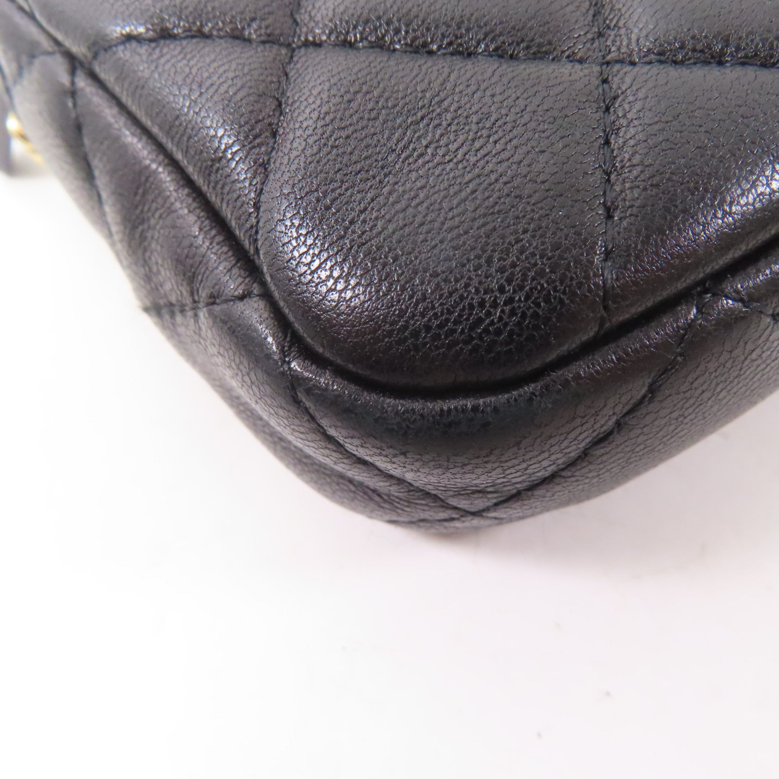 CHANEL 羊皮皮革Chain Shoulder Bag金扣鏈帶肩背袋黑色