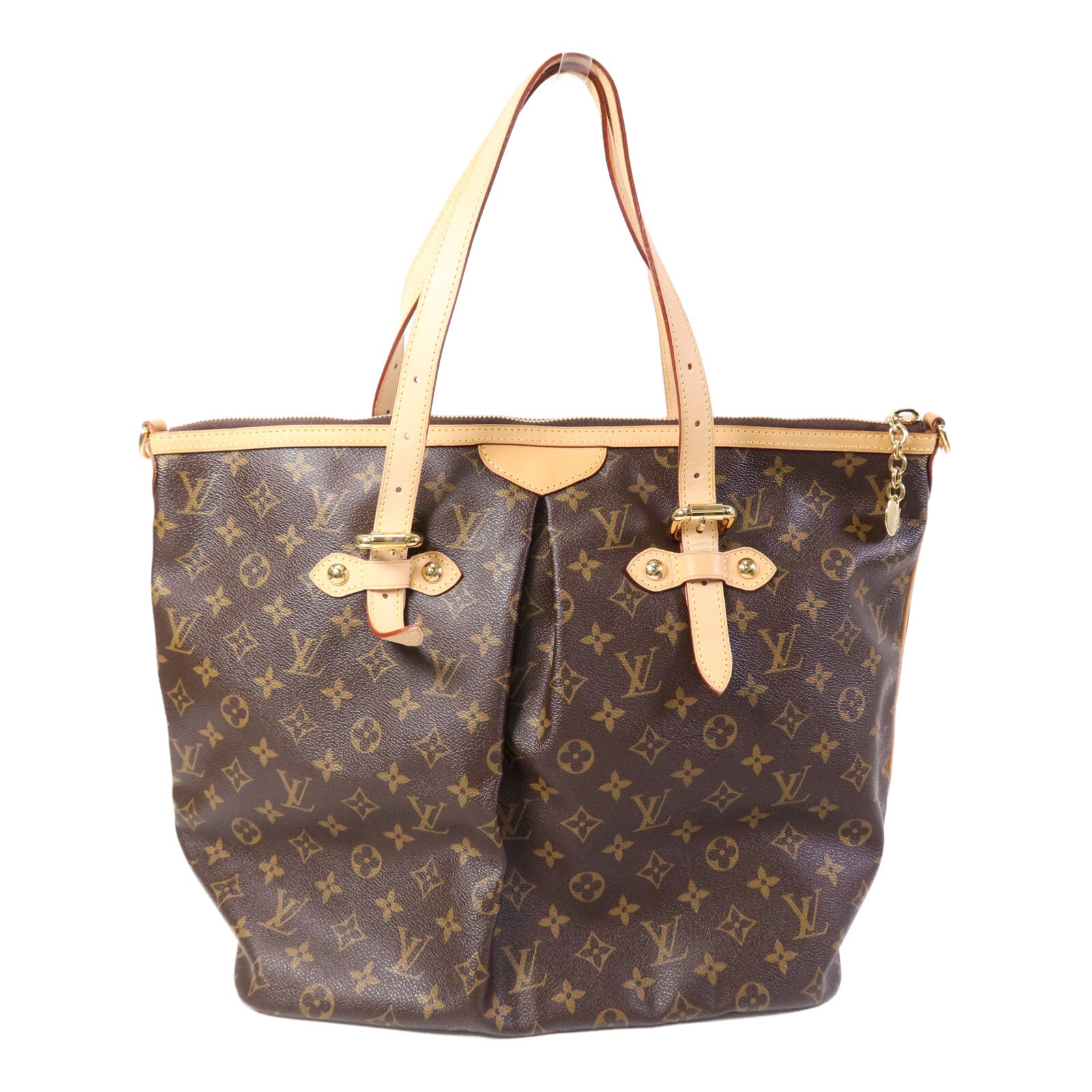 LOUIS VUITTON Monogram Palermo GM金扣手挽肩背兩用袋棕色