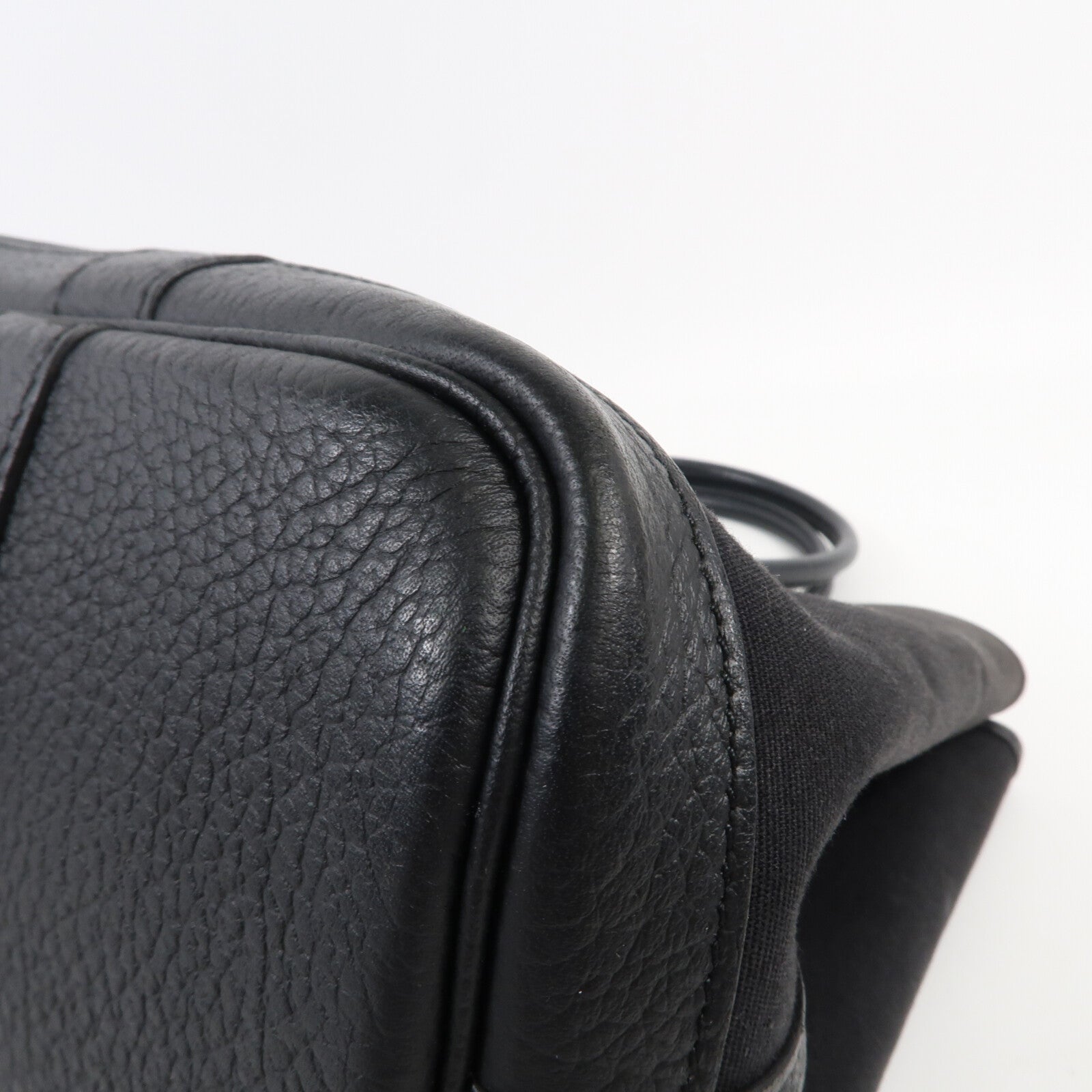 HERMES 帆布Garden Party TPM銀扣手挽袋89 Noir