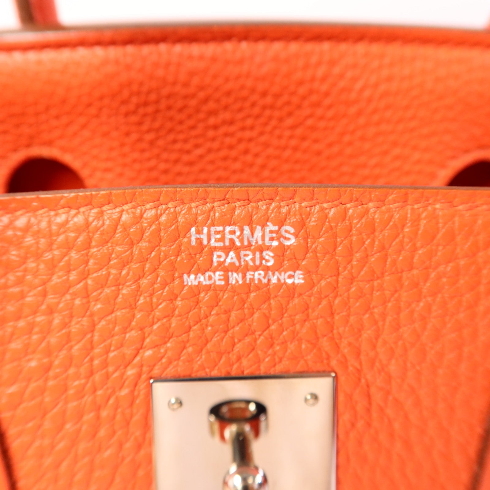 HERMES Togo皮革Birkin 30銀扣手挽袋Capucine