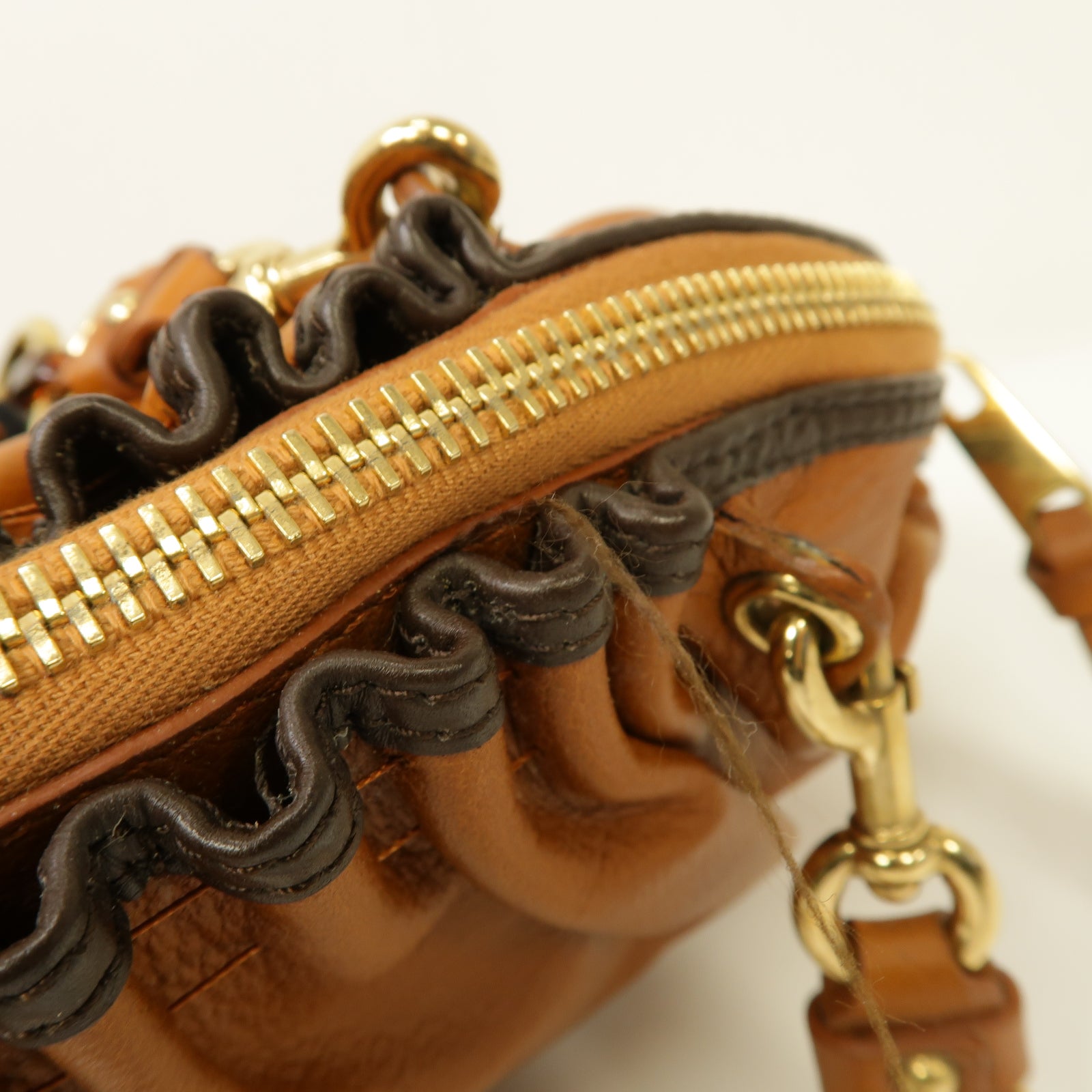 MARC JACOBS 【激減優惠】牛皮皮革Chain Shoulder Bag金扣鏈帶肩背袋棕色
