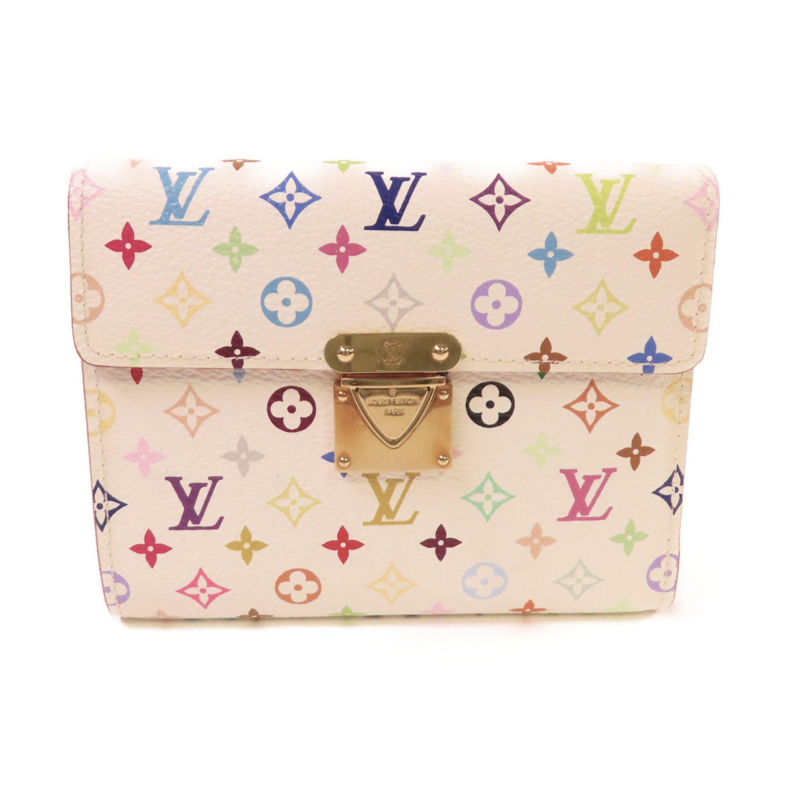 LOUIS VUITTON Monogram Multicolore Koala Short Wallet金扣短錢包白色/彩色