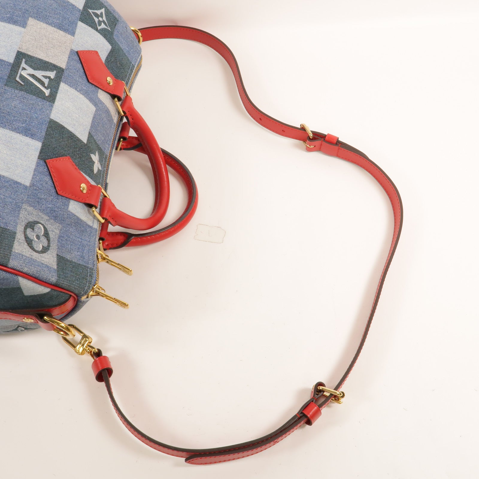 LOUIS VUITTON Monogram Denim Speedy Bandouliere 30手挽肩背兩用袋