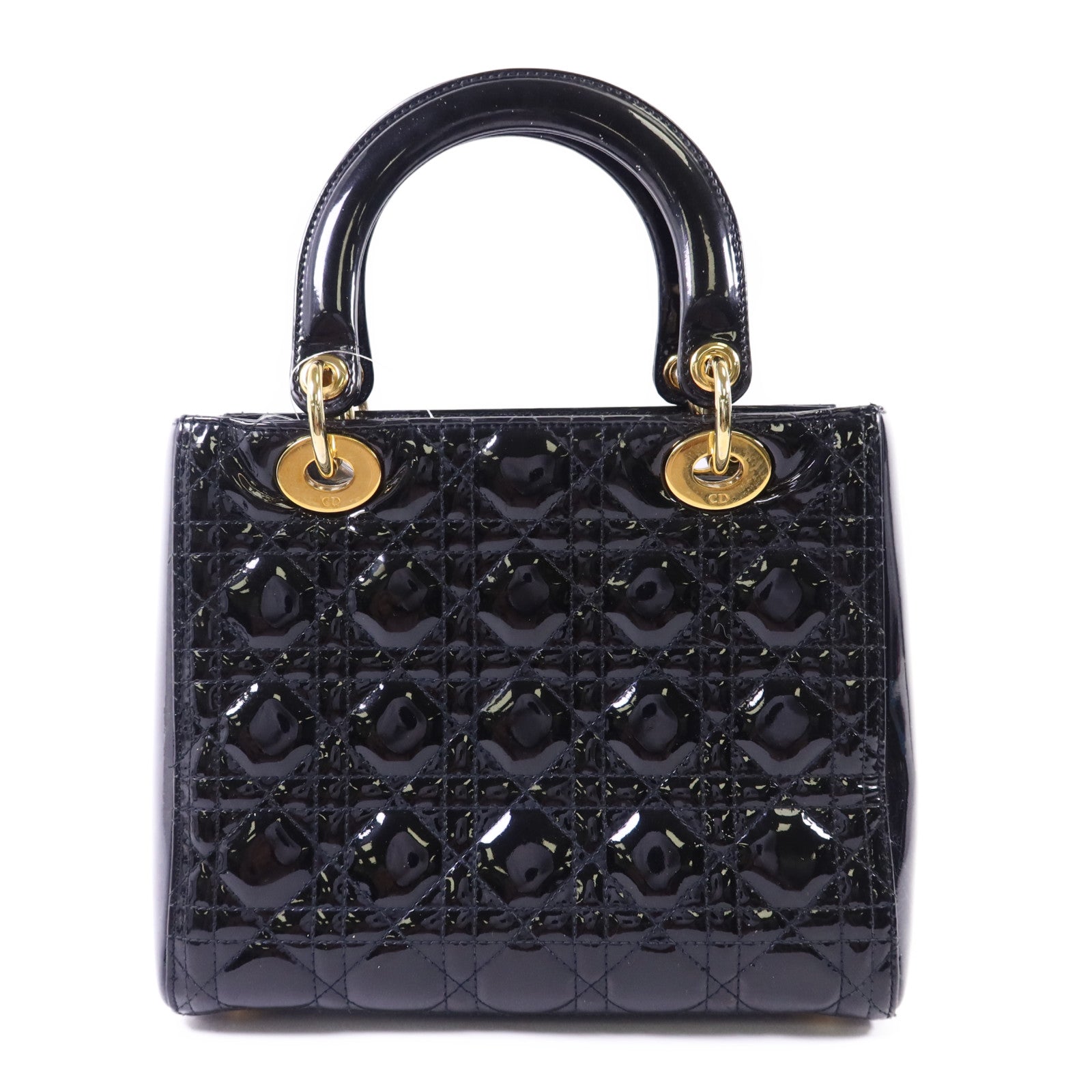 Dior 漆皮皮革Lady Dior金扣手挽肩背兩用袋