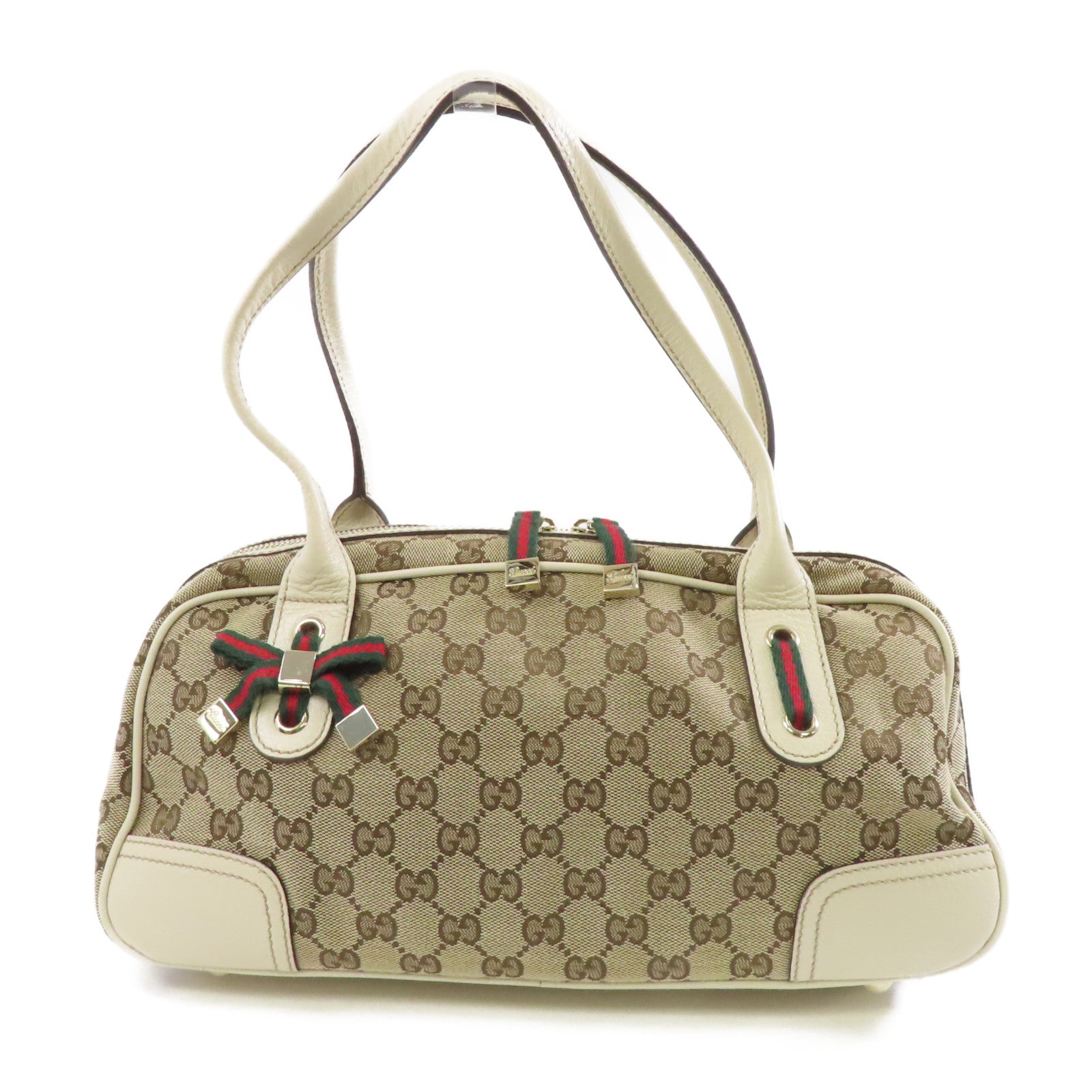 GUCCI 帆布Shoulder Bag金扣肩背袋啡色