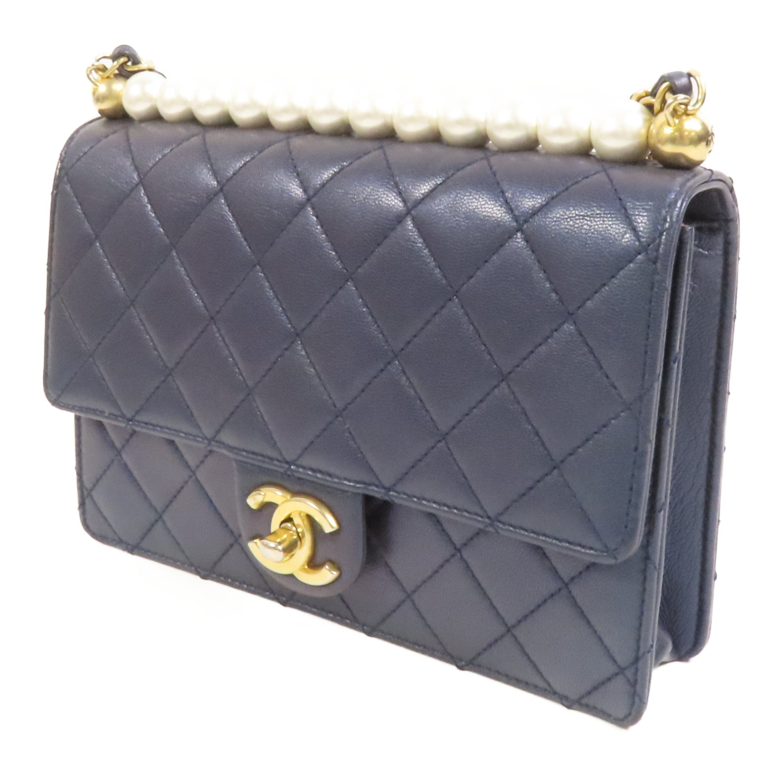 CHANEL 【激減優惠】牛皮皮革Chain Shoulder金扣鏈帶肩背袋