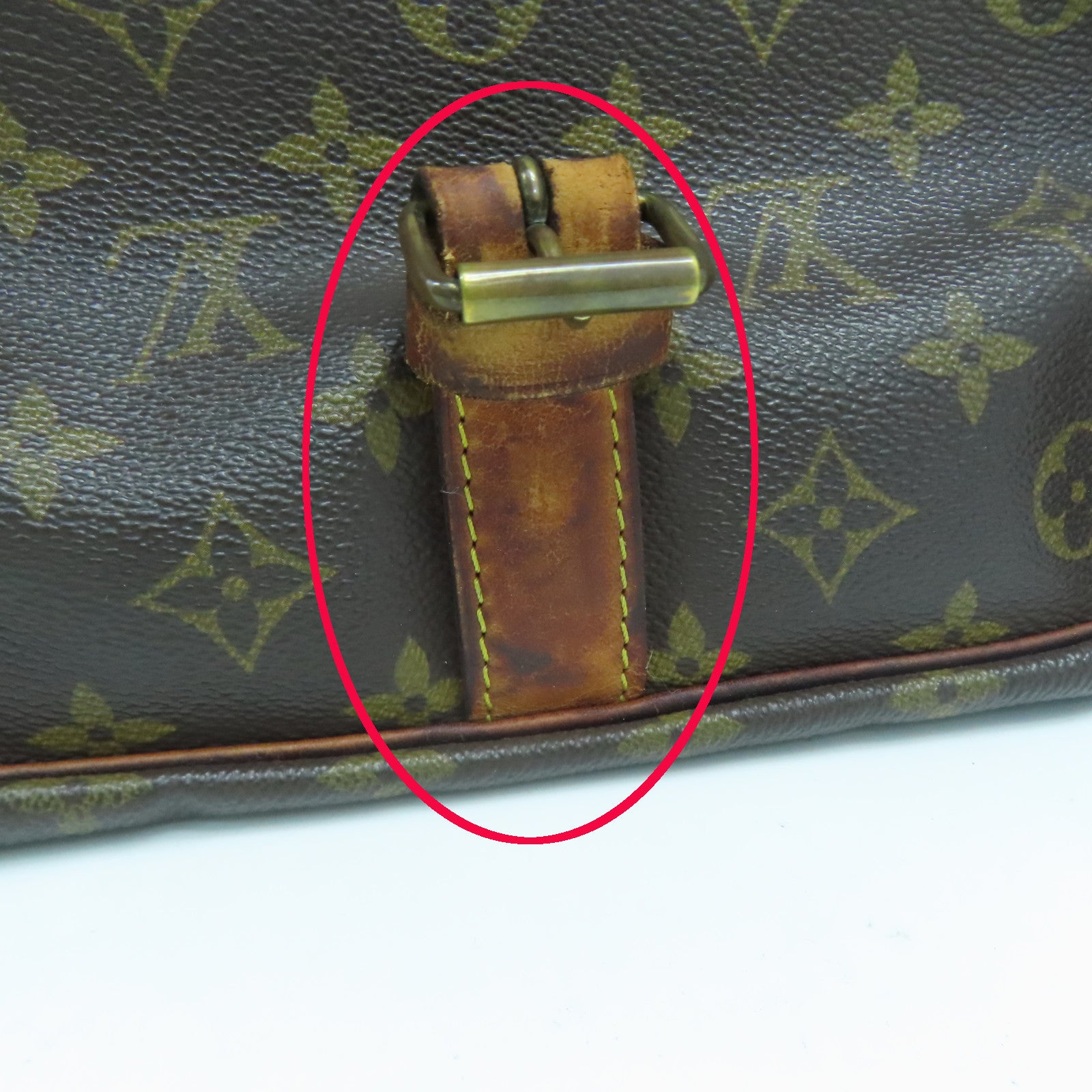 LOUIS VUITTON Monogram Saumur 35金扣肩背袋啡色